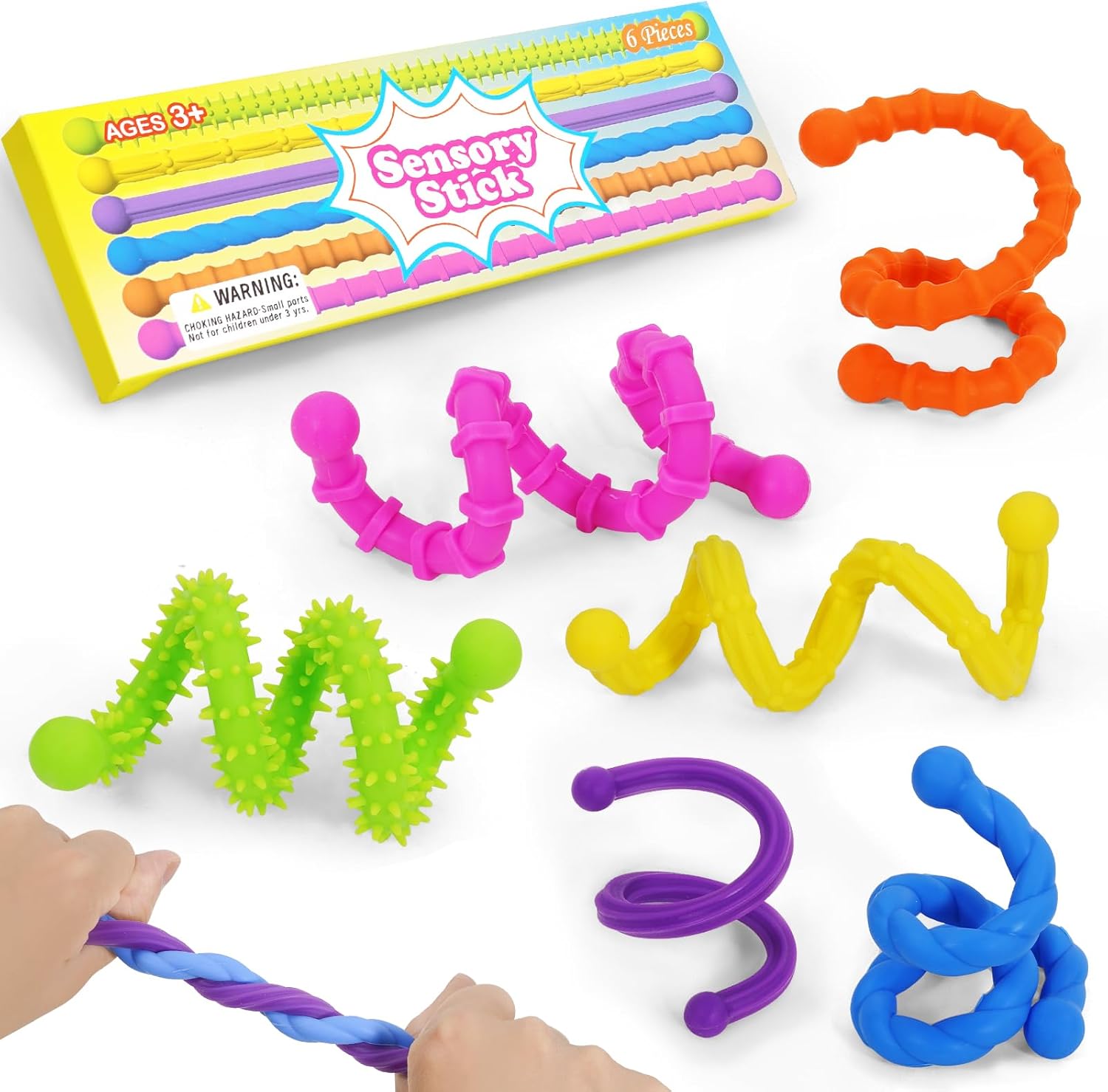 Bendable Sensory Fidget Toys for Kids with Autism & ADHD - Teacher Must Have for Classroom Calm Down Corner, Road Trip Essentials, Christmas & Birthday Stocking Stuffers Gifts for Boys & Girls - Image 2