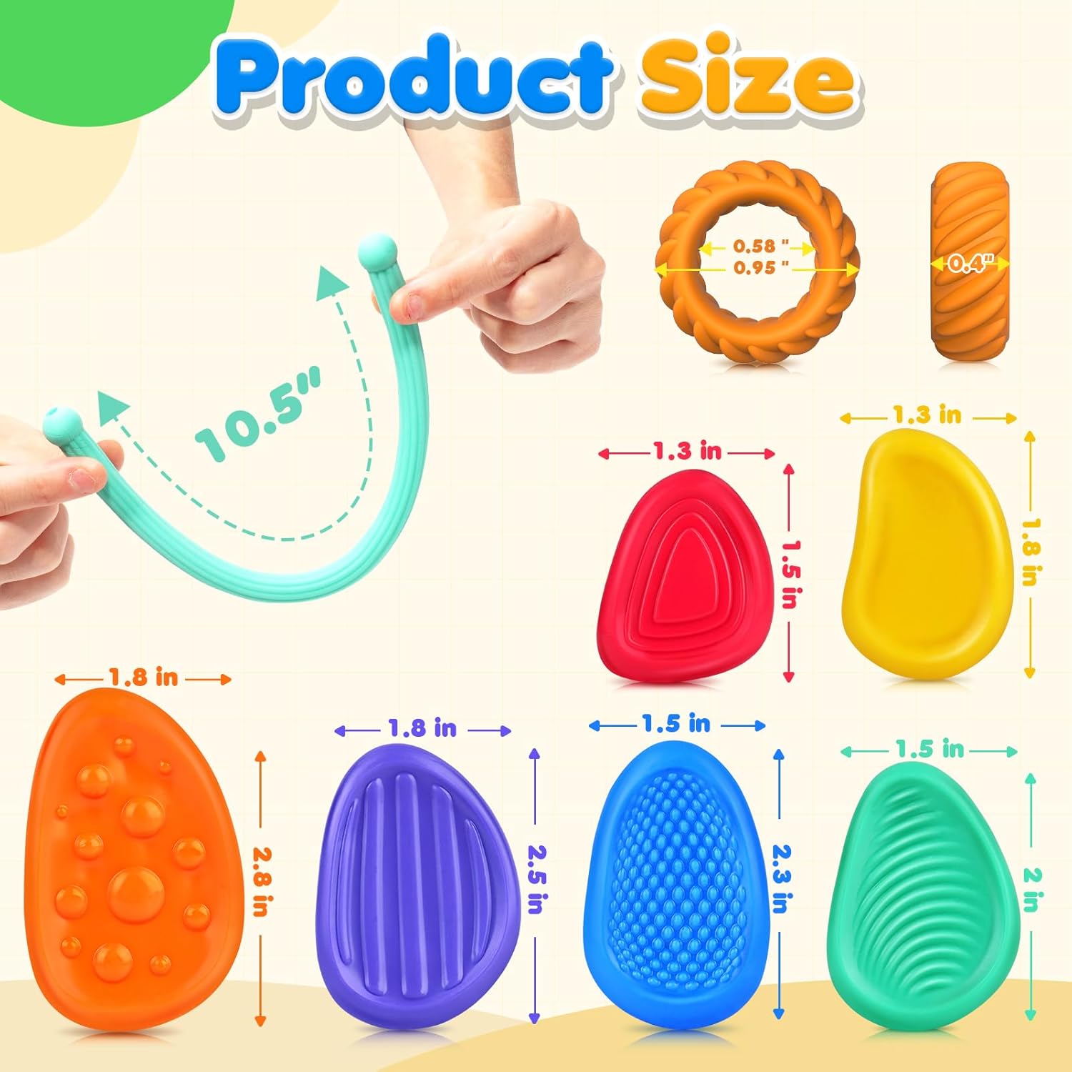 Fidget Sensory Toys for Kids: 26 Pack Quiet Squishy Fidgets for Classroom Students Prizes- Textured Soft Fidget Rings Stretchy Strings for Autism Calming Down - Office Desk Toddler Travel Treasure Box - Image 6