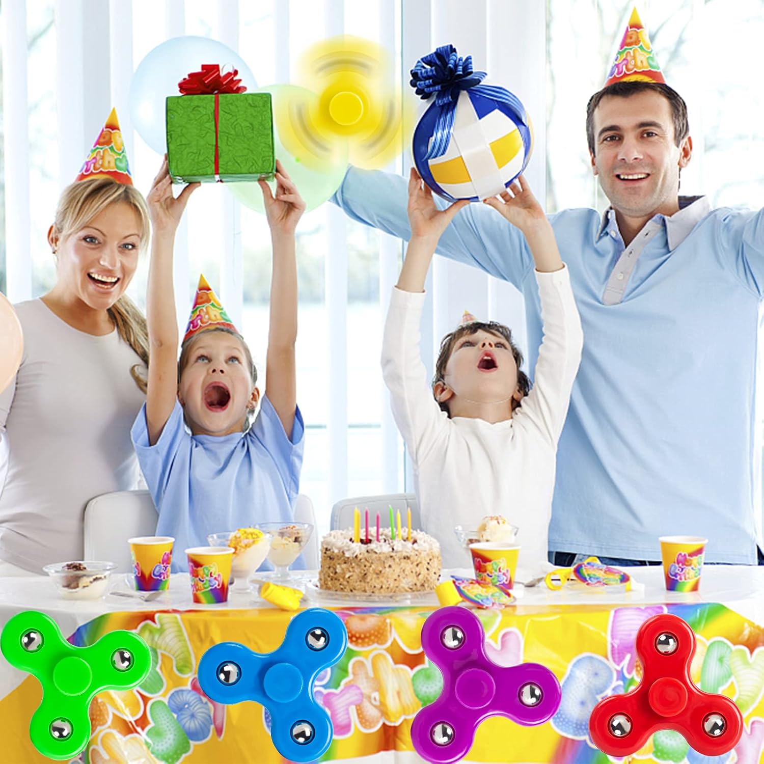 YOLOPLUS+ 5 Pcs Fidget Spinner Toys for Kids,Mini Size Hand Fidget Toys Anxiety Stress Relief Reducer,Birthday Gifts Party Favor Easter Basket Stuffers for Kids Adults (2 Inch) - Image 7
