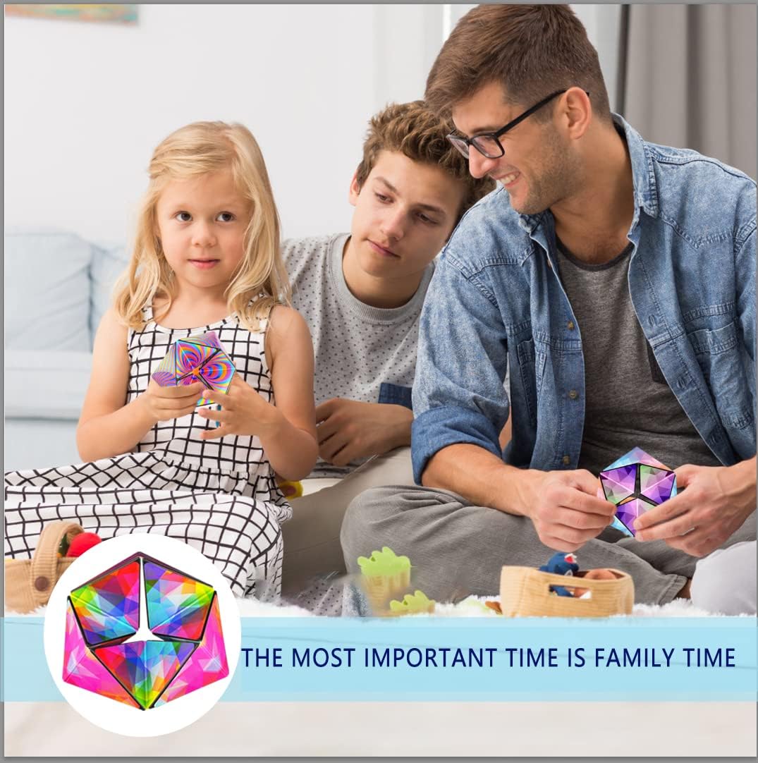 Kaleidocycle Fidget Cube for Kids, Infinity Flips Magic Cube for Adults to Stay Calm and Anxiety Anti Depression Fidget Fidget Toys Tear-Resistant Desk Cool Puzzle Gadget (Ages 3+) - Image 7