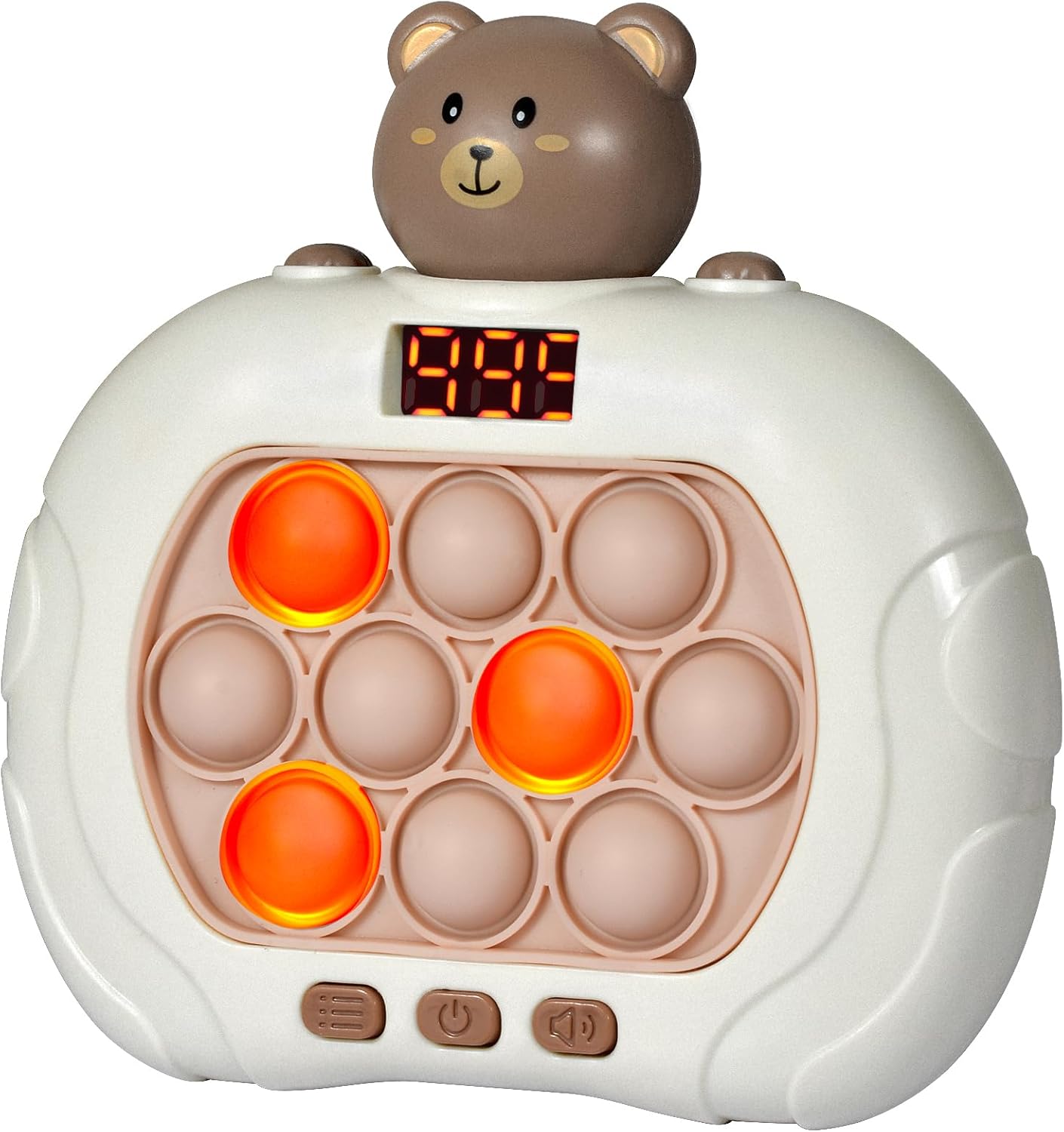 Pop Game Light Up Fidget Toys for Kids - Handheld Puzzle Sensory Toys with LED Screen, Fast Push Bubble Game Christmas Birthday Gift for Kids Ages 3-12 (Bronw) - Image 2