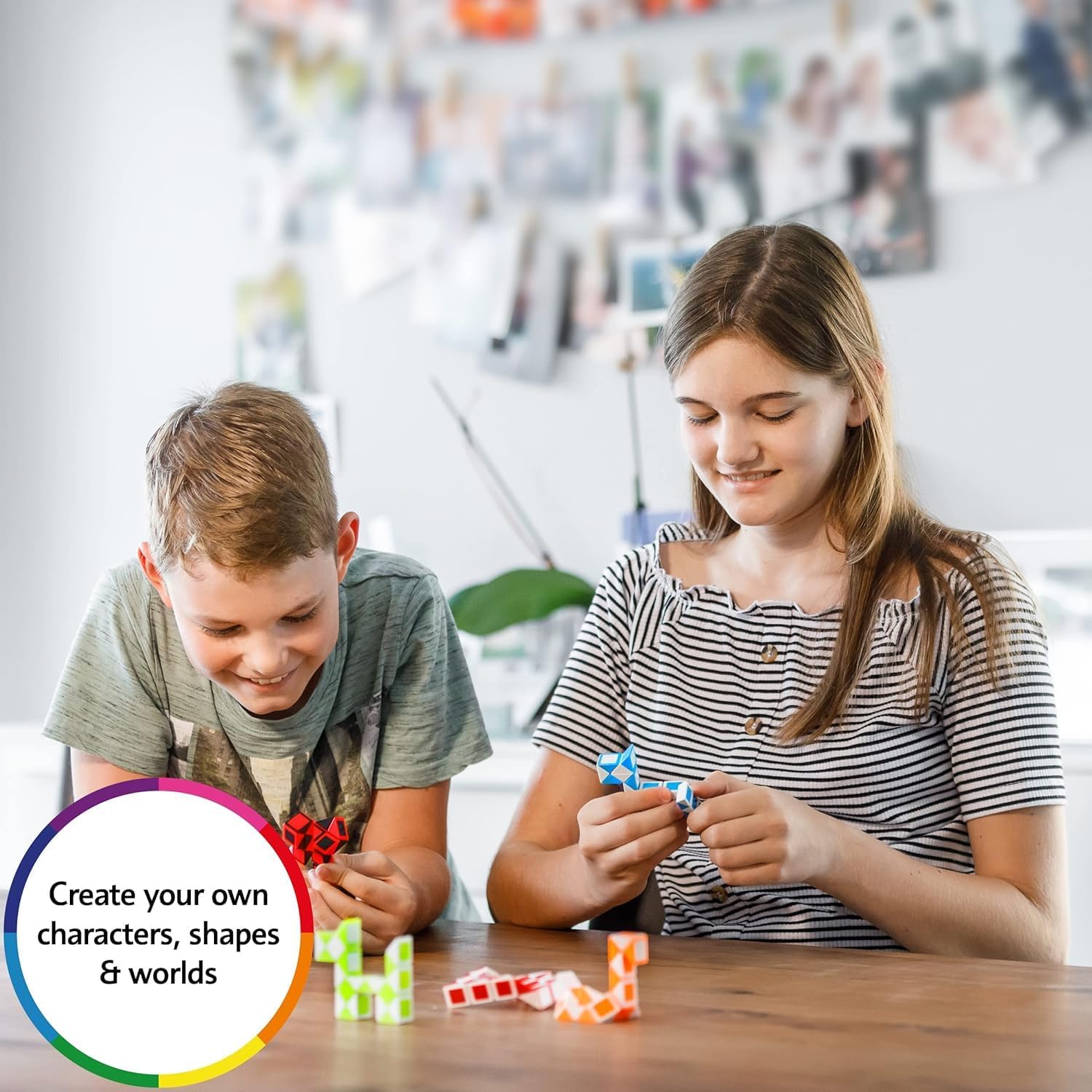 CUBIDI® Magic Snake Cube | Fidget Snake Toy for Kids | Travel Toys for Kids Ages 4-8 | Great Gift for Boys and Girls Birthday, Easter Basket Stuffers | 0.35 inch x 0.55 inch | Set of 6 - Image 7