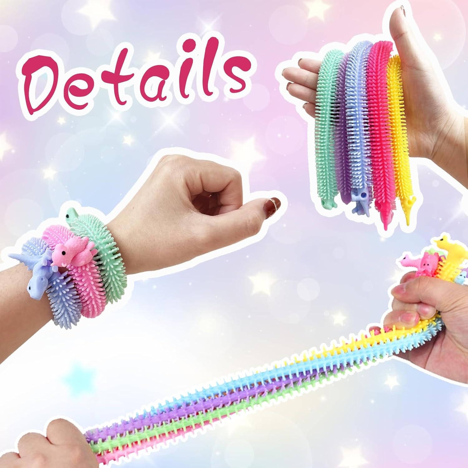 50 PCS Stretchy Fidget Toy,Sensory Fidget Stretch Toys,Colorful Sensory Stress Fidget Toys for Kids and Adults Stress Relief,Goodie Bag Fillers,Party Favor - Image 5