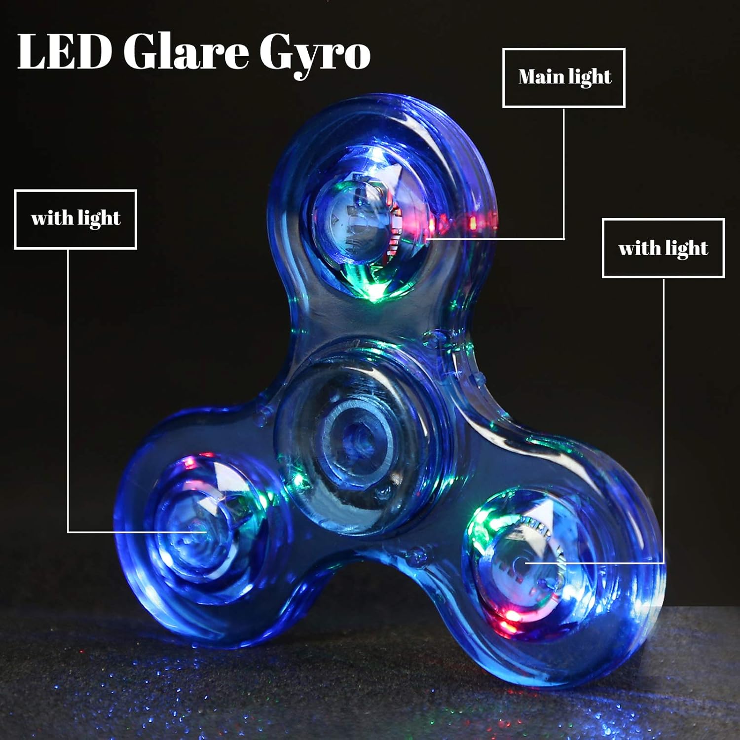 SCIONE LED Fidget Spinners, Light Up Sensory Fidgets Toys for Kids, Glow in The Dark Toy for Kid 4-8-12, ADHD Anxiety Stress Relief Toys for Adults, School Classroom Exchange Gifts for Kids - Image 5