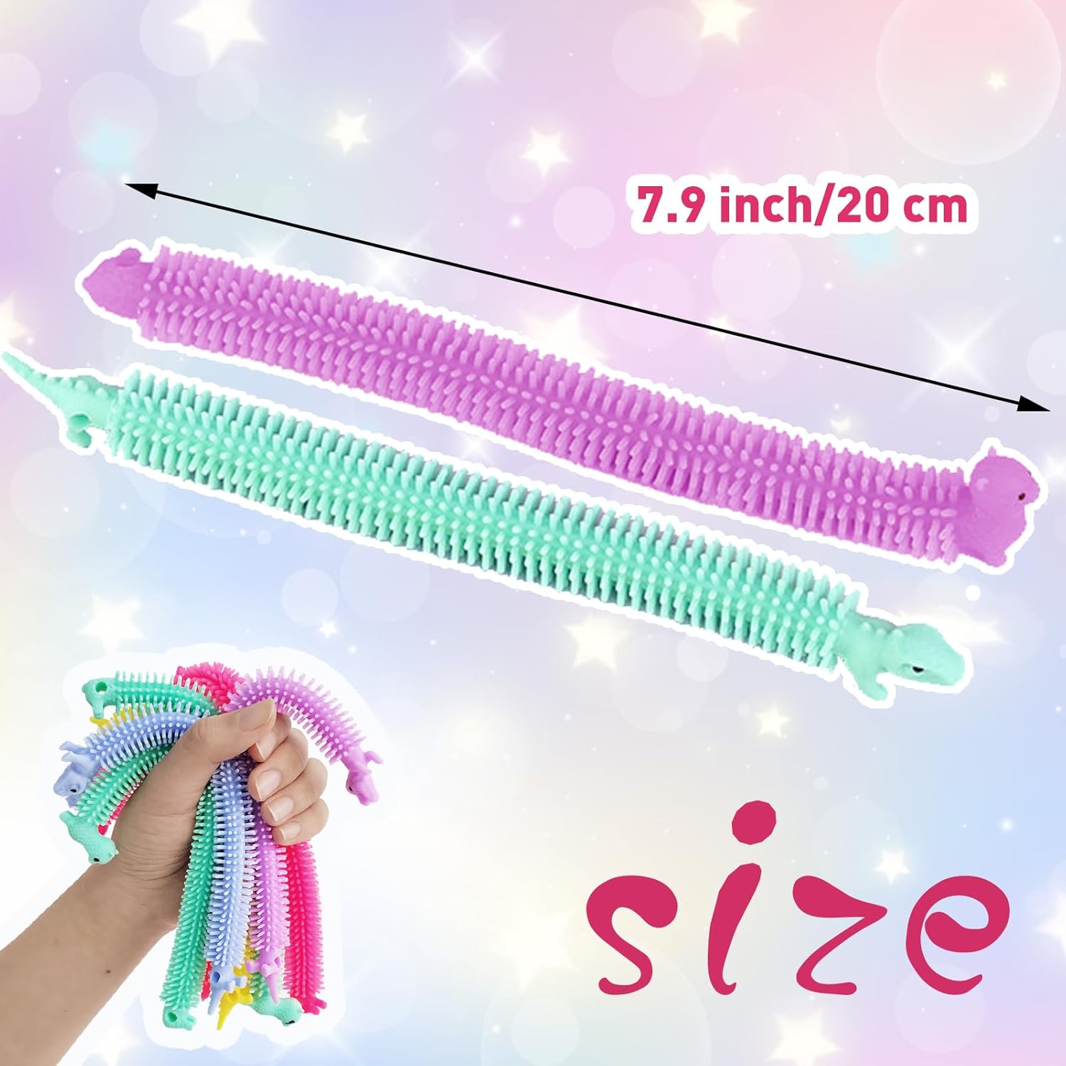 50 PCS Stretchy Fidget Toy,Sensory Fidget Stretch Toys,Colorful Sensory Stress Fidget Toys for Kids and Adults Stress Relief,Goodie Bag Fillers,Party Favor - Image 3