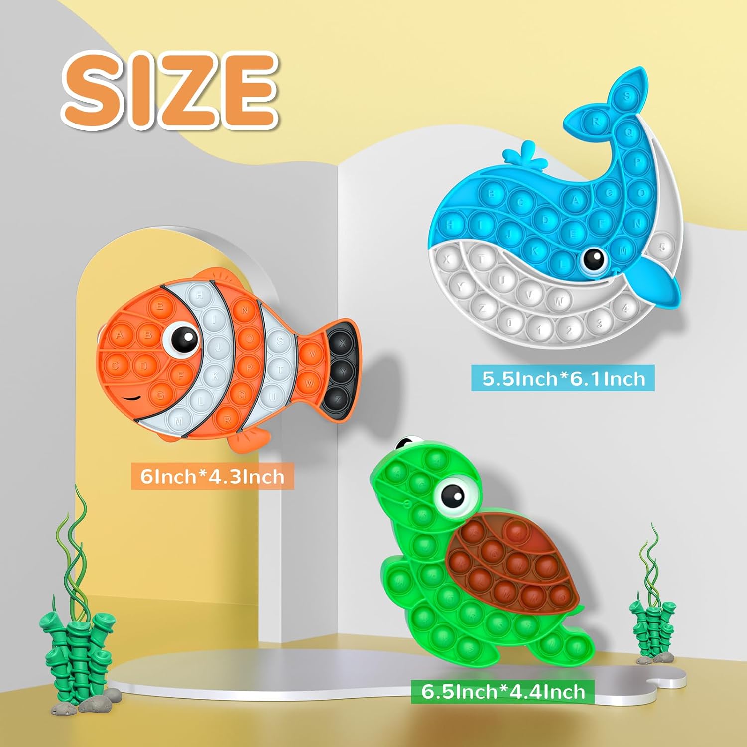 3 Pack Push Bubble Fidget Sensory Toys, Sensory Fidget Poppers Push Bubble Toy, Silicone Squeeze Autism Anxiety Stress Relief Popping Toys for Kids - Image 4