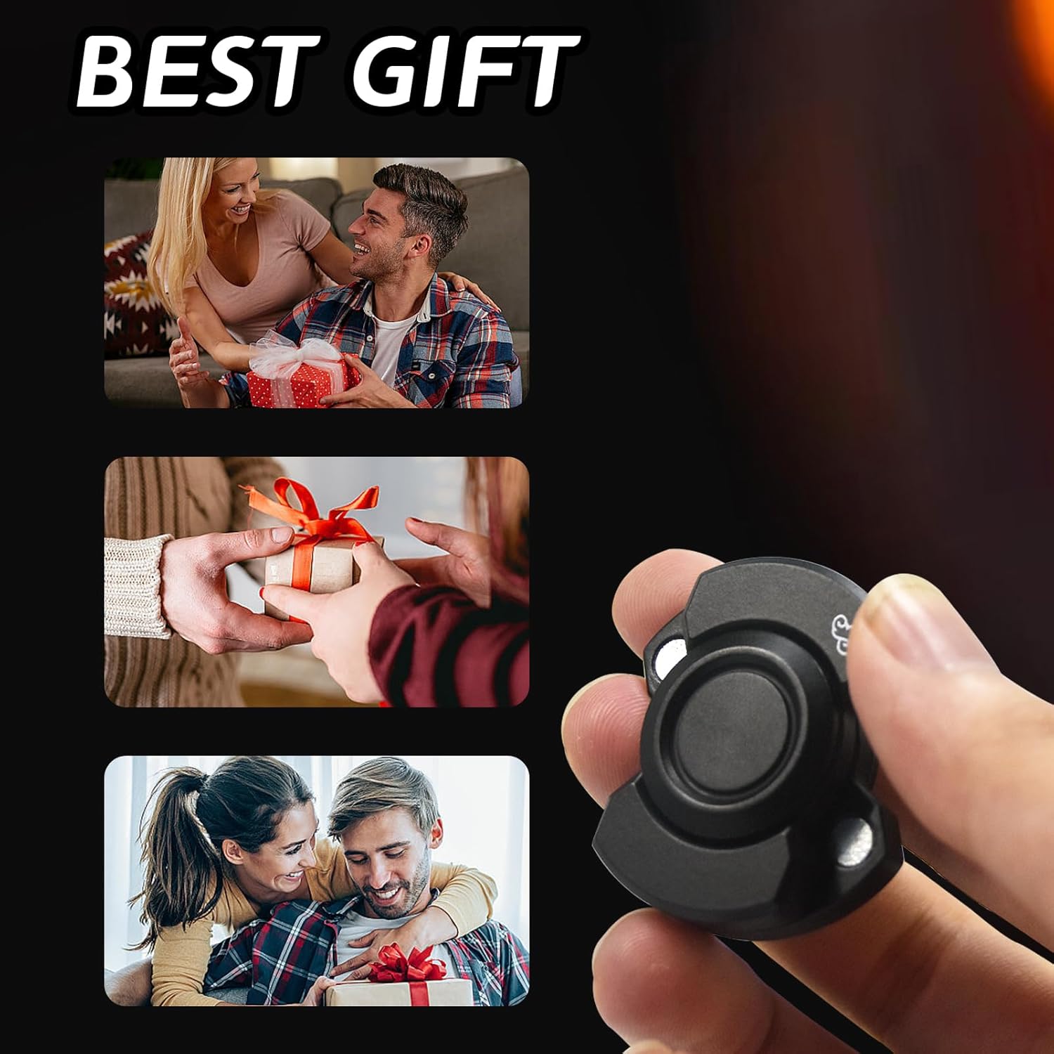 Metal Fidget Toys Adults 3 in 1-Slider/Spinning/Clicker Haptic Stress Relief Anxiety Autism ADHD EDC Toys Cool Gadgets--Black - Image 6
