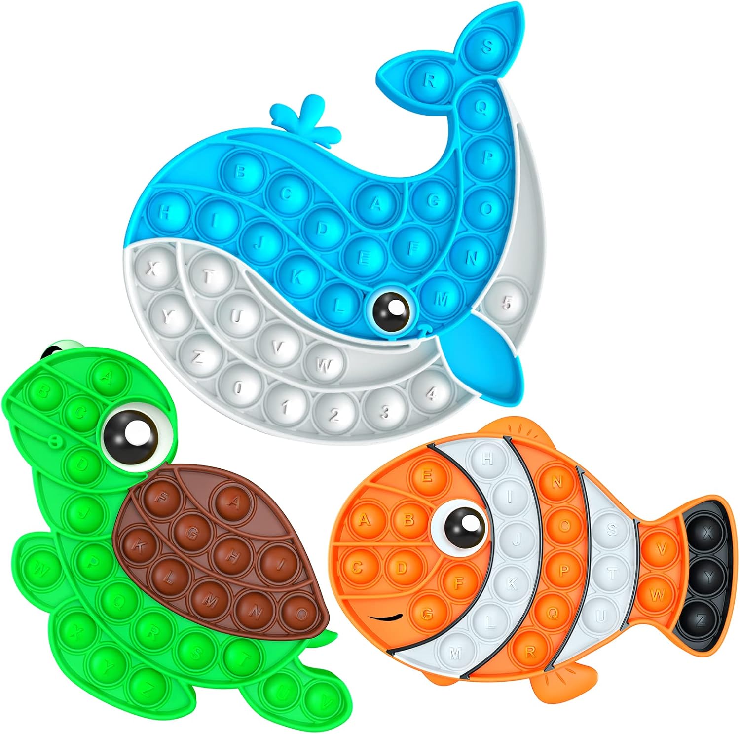 3 Pack Push Bubble Fidget Sensory Toys, Sensory Fidget Poppers Push Bubble Toy, Silicone Squeeze Autism Anxiety Stress Relief Popping Toys for Kids - Image 2