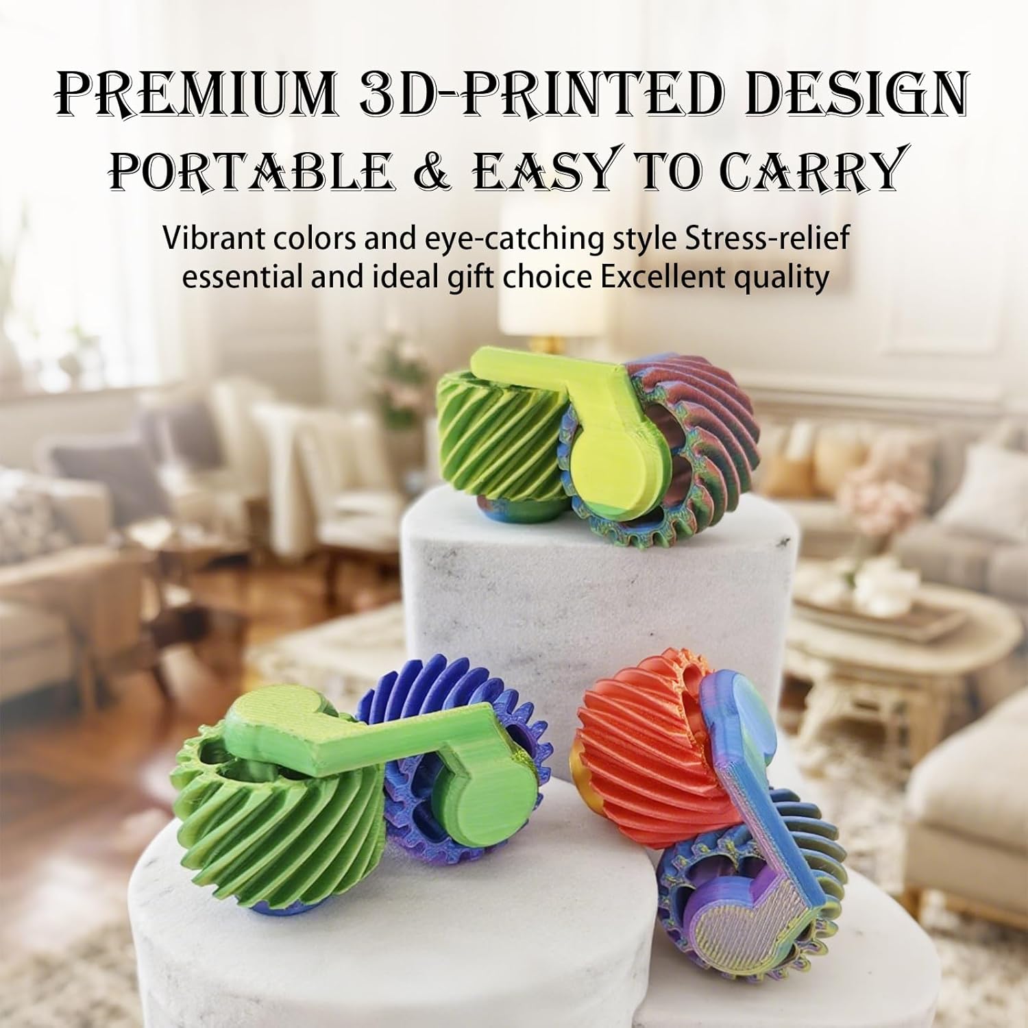 Fidget Spinner 3D Printed Toys Gears,Fidget Toys for Kids Adults, Sensory Toys for Anxiety Stress Relief,Pocket Mini Fidget Toy, Novelty Gifts for Friends,Party Favors for Kids Adults,Classroom Prizes - Image 4