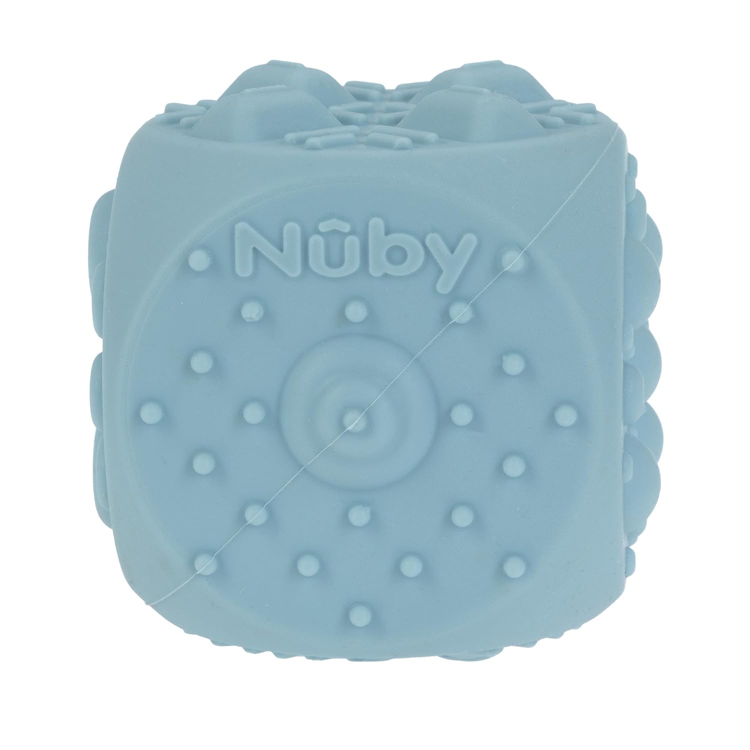 Nuby Silicone Block Poppers - (2-Pack) Interactive Baby Block Toy for Babies 10+ Months - Blue and Green - Image 6