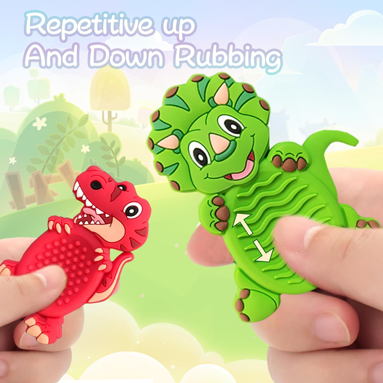 6Pack Dinosaur Sensory Fidget Toys Gifts for Kids, Soft Dino Textured for Autism Kids Calming, Stress Toys Gift for Students Classroom Special Education Must Haves Anxiety Relief Travel Essentials - Image 4