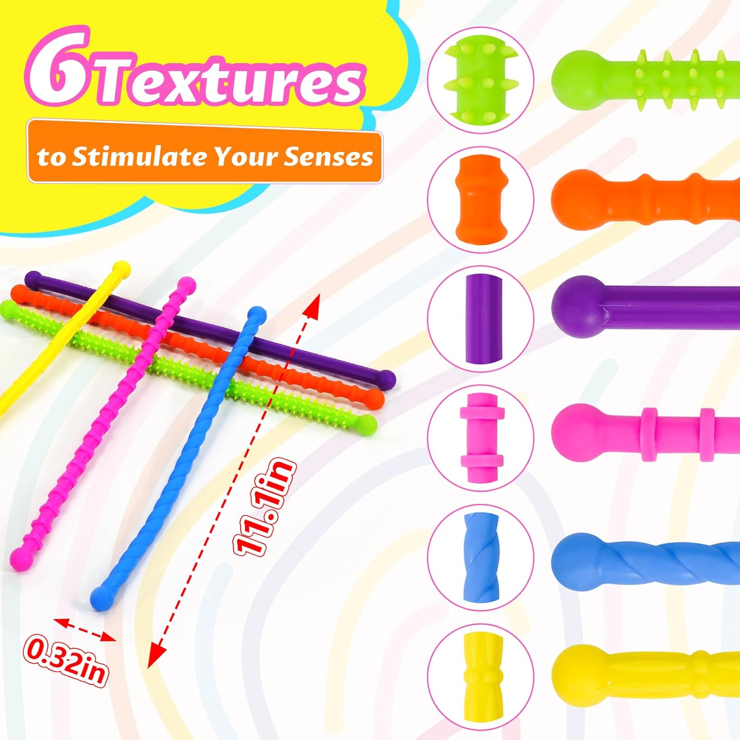 Bendable Sensory Fidget Toys for Kids with Autism & ADHD - Teacher Must Have for Classroom Calm Down Corner, Road Trip Essentials, Christmas & Birthday Stocking Stuffers Gifts for Boys & Girls - Image 4