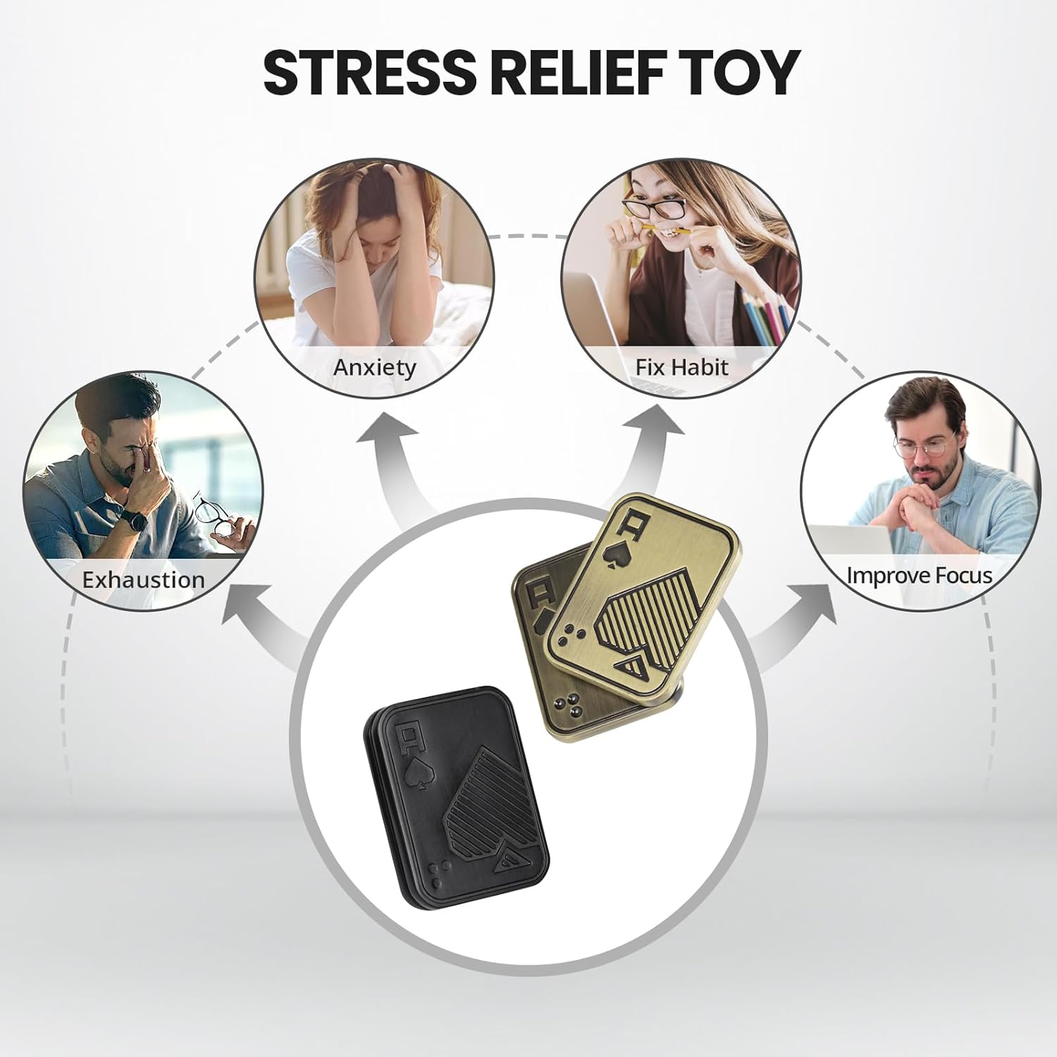 Fidget Toys Adults, Metal Magnetic Fidget Slider, EDC Poker Cards Fidget, Decompression Desk Toys to Relief Anxiety and Stress, Cool Gadgets with Click Sound, Gifts for Men Adults ADHD - Image 8