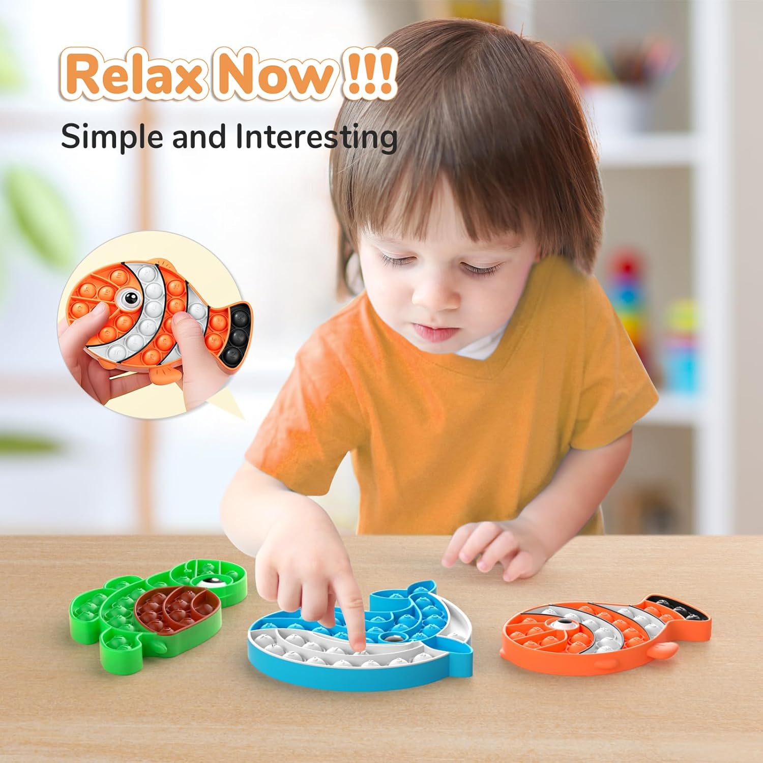3 Pack Push Bubble Fidget Sensory Toys, Sensory Fidget Poppers Push Bubble Toy, Silicone Squeeze Autism Anxiety Stress Relief Popping Toys for Kids - Image 5