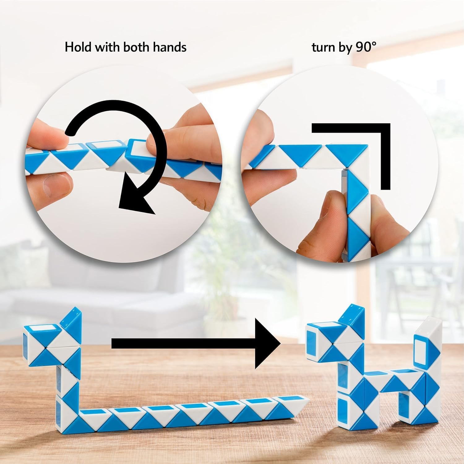 CUBIDI® Magic Snake Cube | Fidget Snake Toy for Kids | Travel Toys for Kids Ages 4-8 | Great Gift for Boys and Girls Birthday, Easter Basket Stuffers | 0.35 inch x 0.55 inch | Set of 6 - Image 4