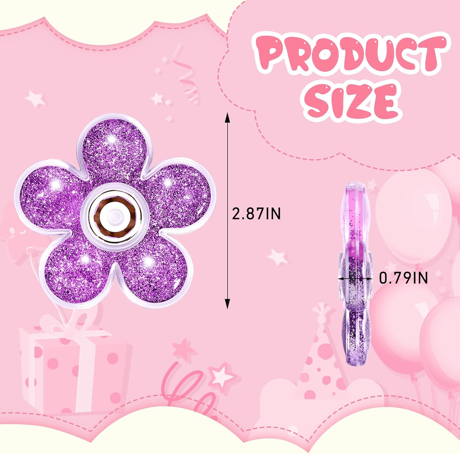 5 Pack Fidget Spinner, Glitter Liquid Sensory Spinner Toy for Kids & Adults – Sensory Toy for Focus, Stress Relief & Fidgeting – Anxiety Toy for School Classroom Prizes, Anxiety ADHD - Image 4