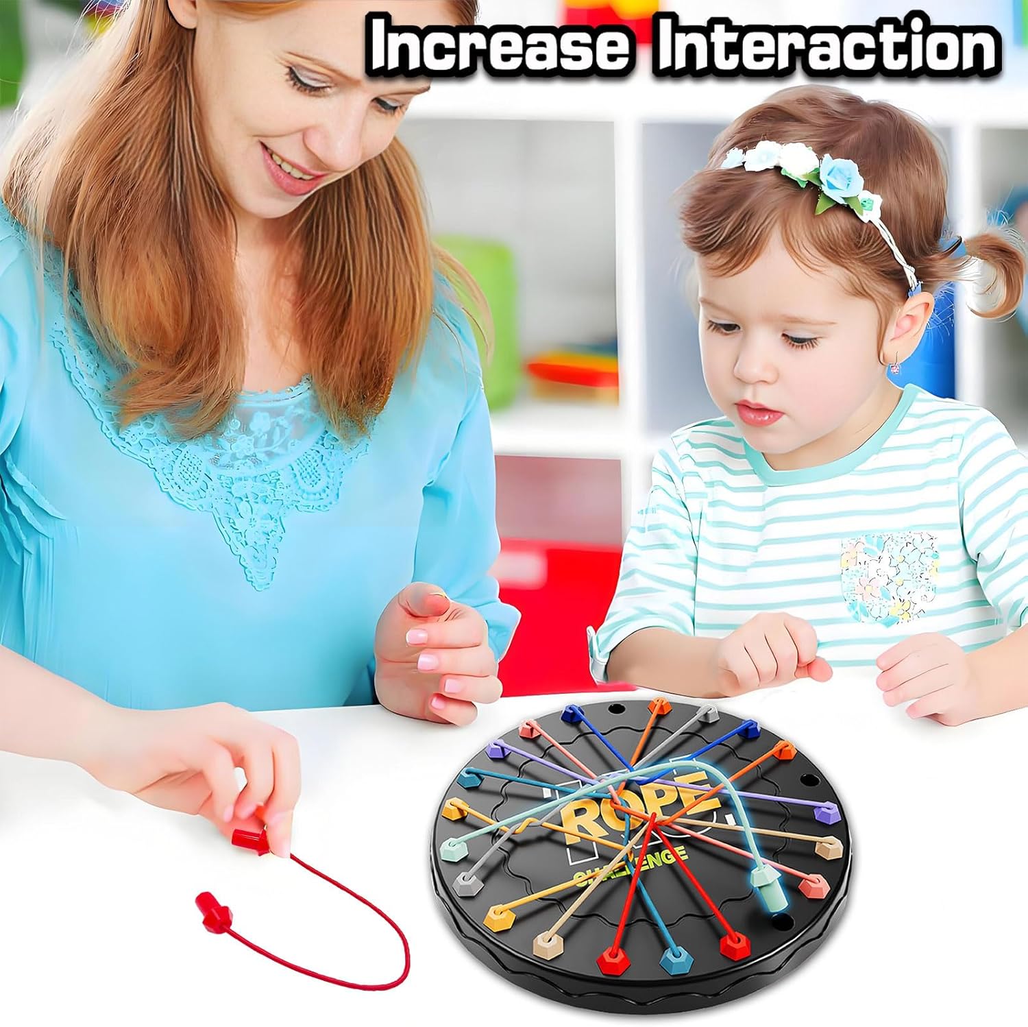 Rope Untangling Puzzle Game, Interactive Family Travel Sensory Toys, Brainy Knots Rope untangling Game for Boys and Girls, Portable Stress Relief for Kids & Adults, Gifts for All Ages - Image 7