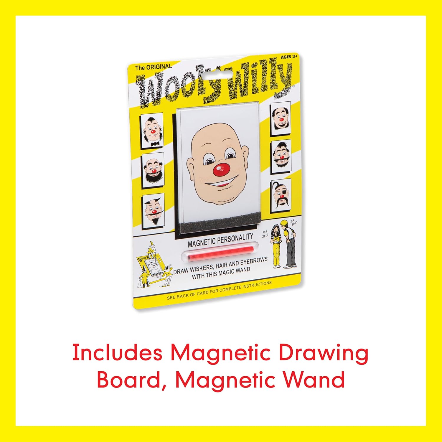 Original Wooly Willy, Magnetic Personalities – Drawing Kit, Arts and Crafts, Fidget Toys for Kids, Draw on Wooly’s Face, Portable, Easy to Use, Zero Mess Drawing, Screen-Free Toys, Ages 3+ - Image 3