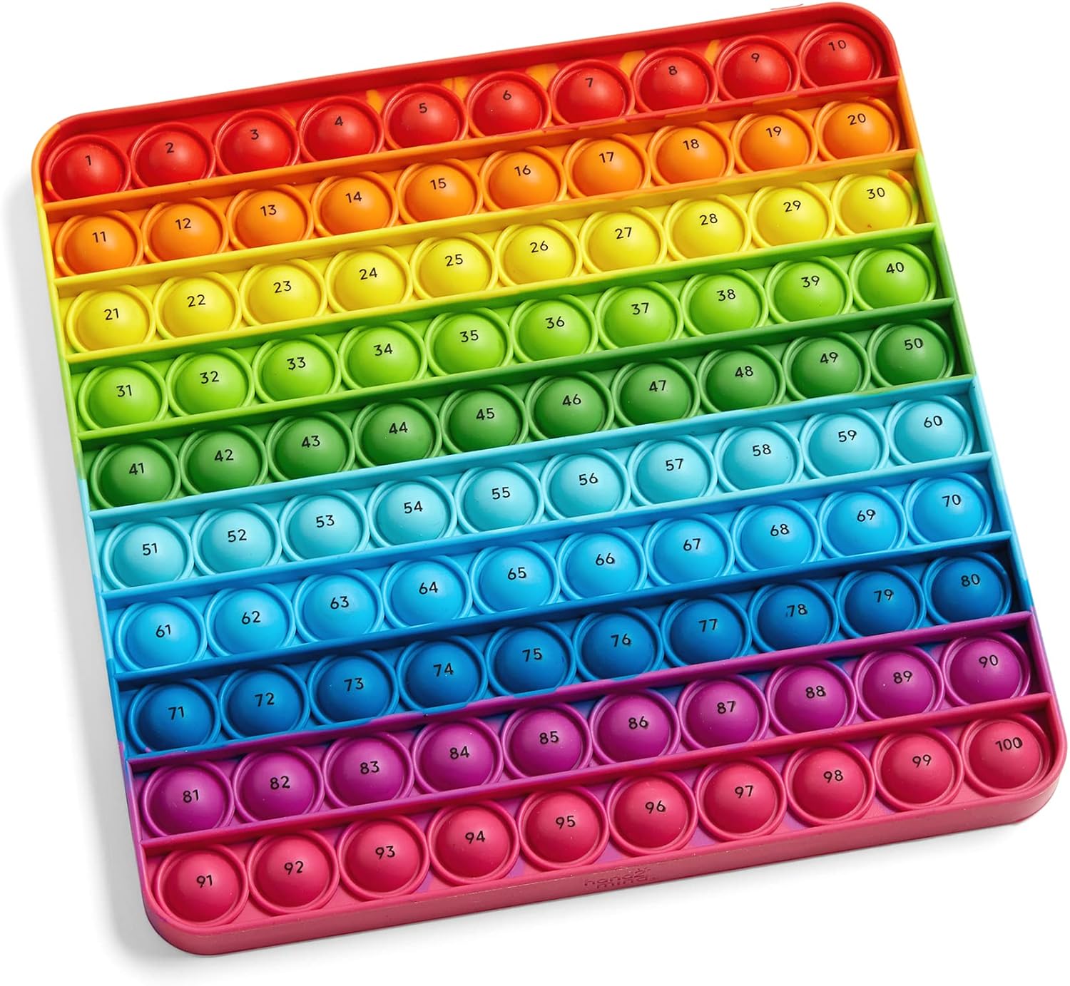 hand2mind Hundred Board Sensory Bubble Popper, Pop Fidget Toys for Kids, Multiplication Board, Math Manipulatives Kindergarten, Fine Motor Toys, Fidgets for Classroom, Calm Down Corner Supplies - Image 2