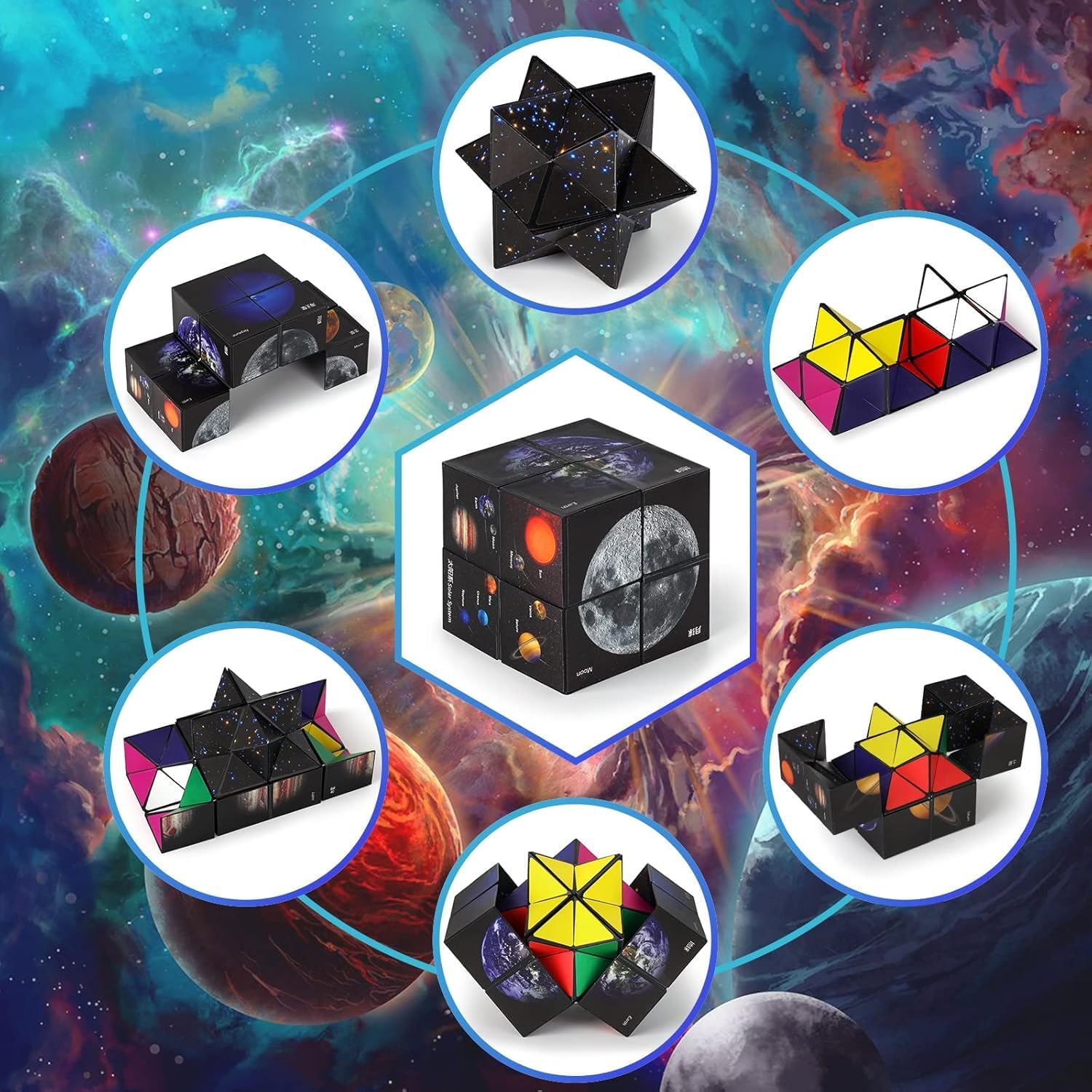 2 in 1Star Cube Magic Cube Set for Kids and Adults,Classic Infinity Cube Fidget Toy, Brain Development Puzzle Games for Children - Image 3