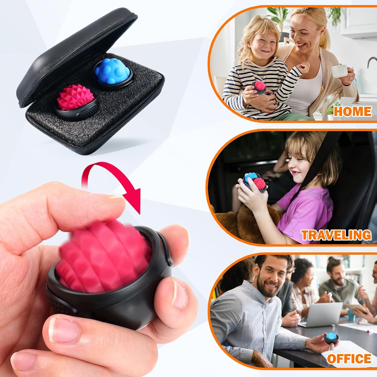 KLT Fidget Toys Spinner for Adults: Sensory Stimulation Finger Spinners - Quiet Stress Relief Roller for Autism - Calming Textured Desk Toys for Office Workers - Image 7