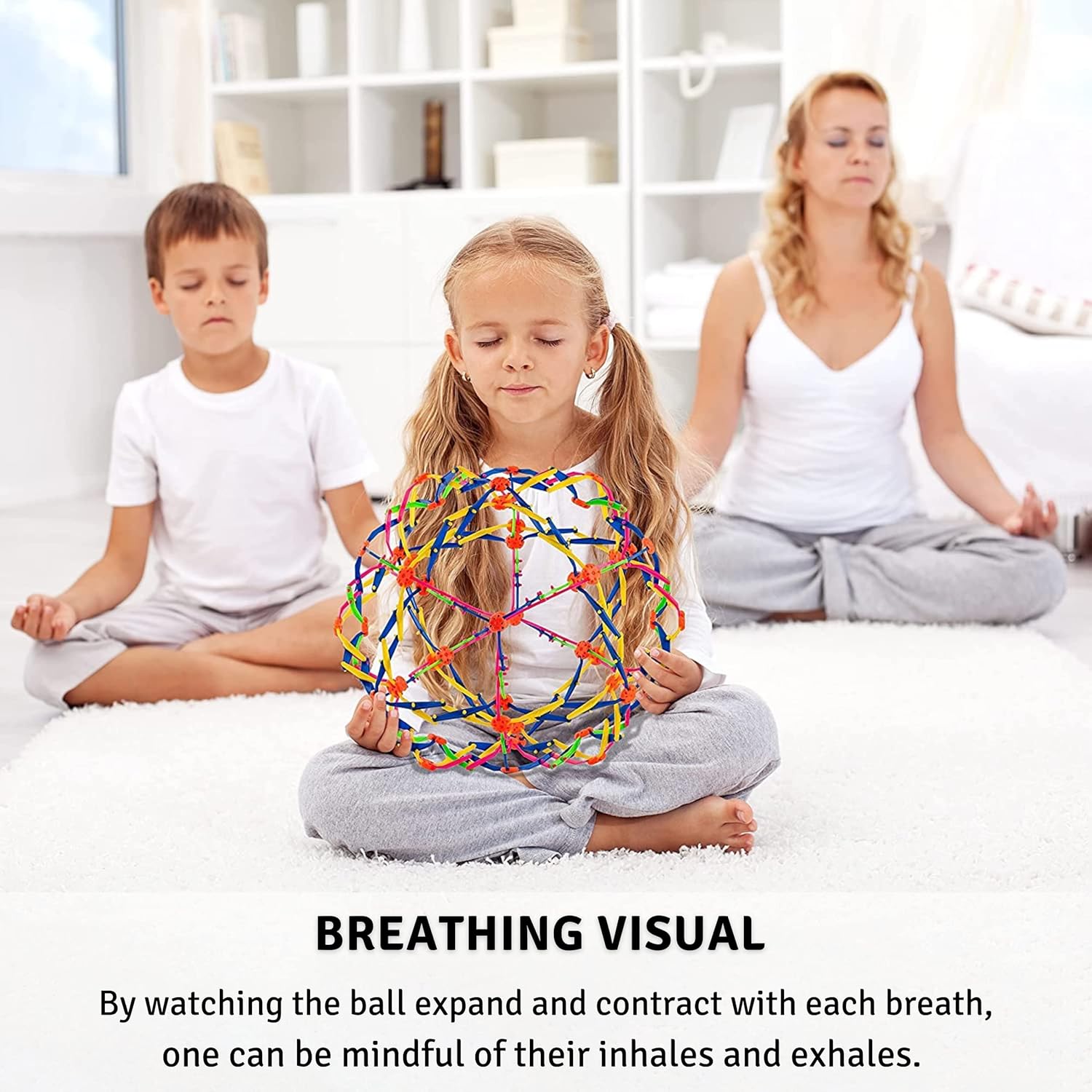 4E's Novelty Expandable Breathing Ball Sphere - Breathing Visual, Fidget Toys Expands from 6 to 12" Expanding Sphere for Kids & Adult - Image 4