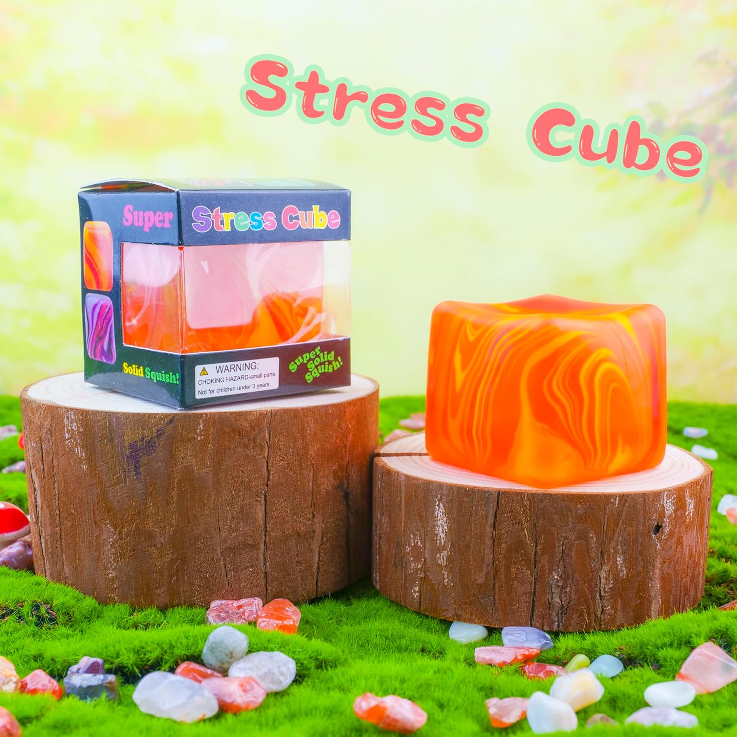 Slow Rising Stress Cube , Dough Stress Balls Soft Fidget Squishy Toys for Anxiety Relief, Pull Stretch Classroom Prize Party Favors Toys for Kids - Image 6