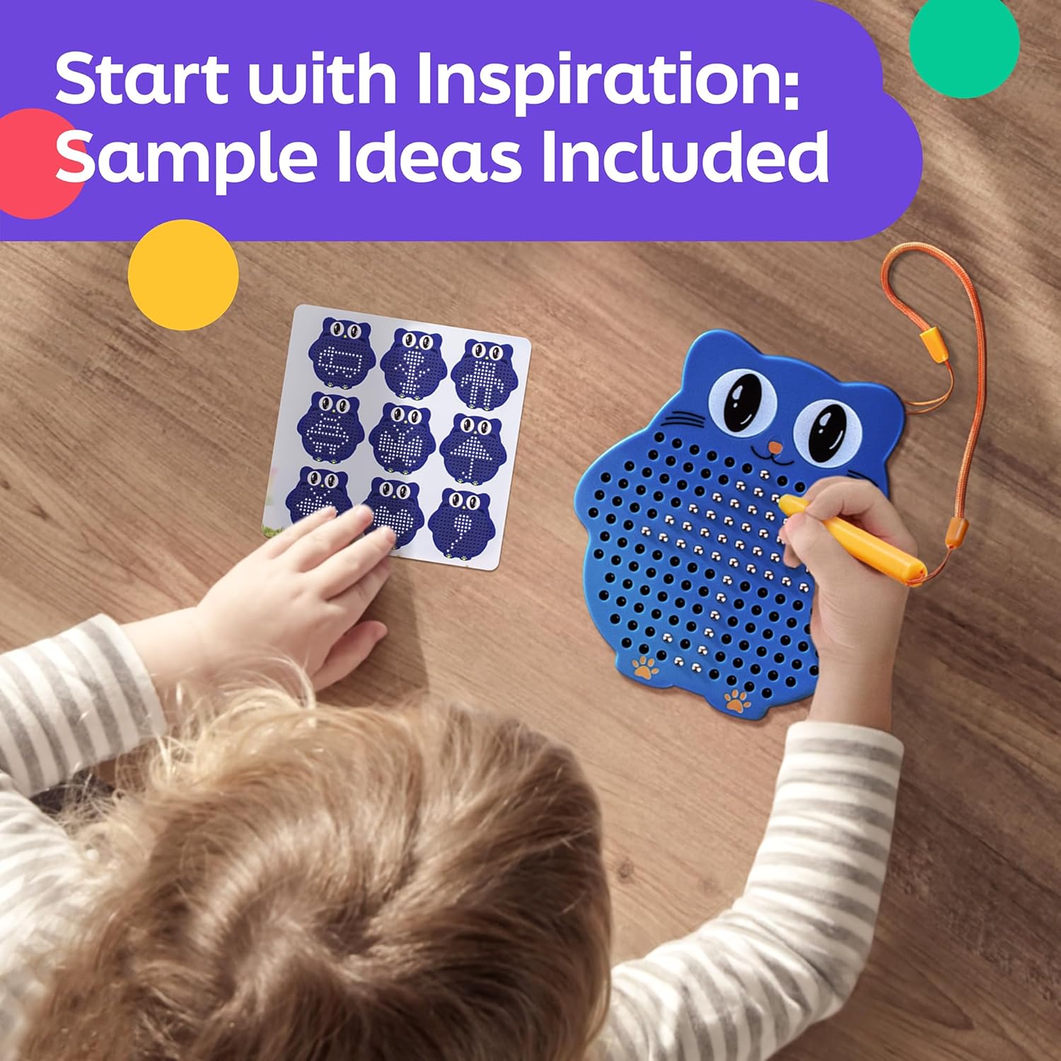 Magnetic Drawing Board for Kids & Toddlers with Beads and Magnet Stylus Pen - Magnetic Travel Toy for Airplane & Car Ride Activities for Kids - Image 6