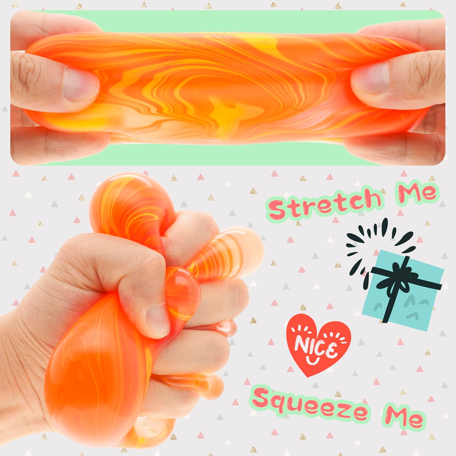 Slow Rising Stress Cube , Dough Stress Balls Soft Fidget Squishy Toys for Anxiety Relief, Pull Stretch Classroom Prize Party Favors Toys for Kids - Image 4