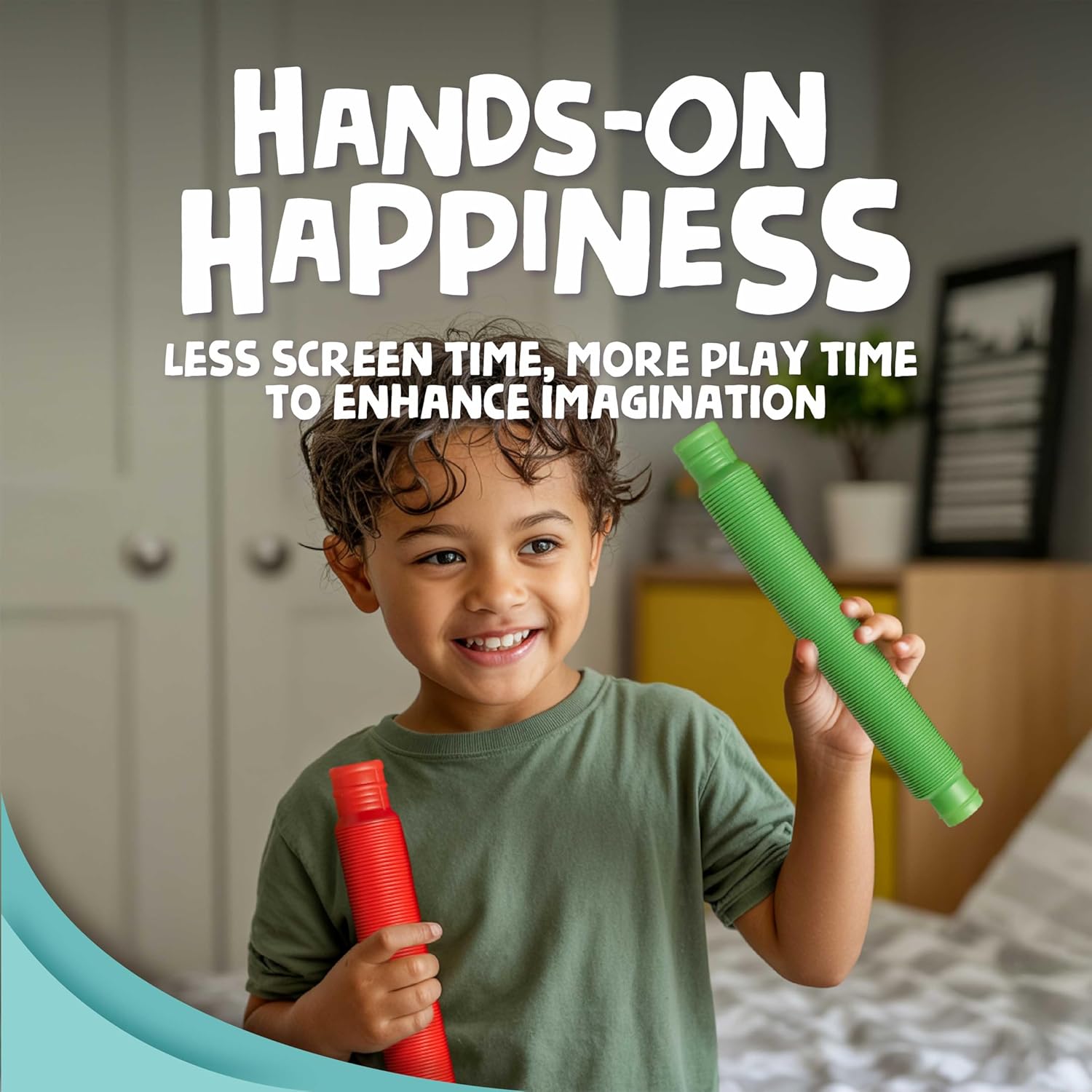 BUNMO Pop Tubes – Large 4-Pack Sensory & Fidget Tubes for Kids 3+ | Stretch, Connect & Pop | Creative STEM Play & Fine-Motor Practice | Vibrant Colors | Non-Mouthable Toy - Image 9