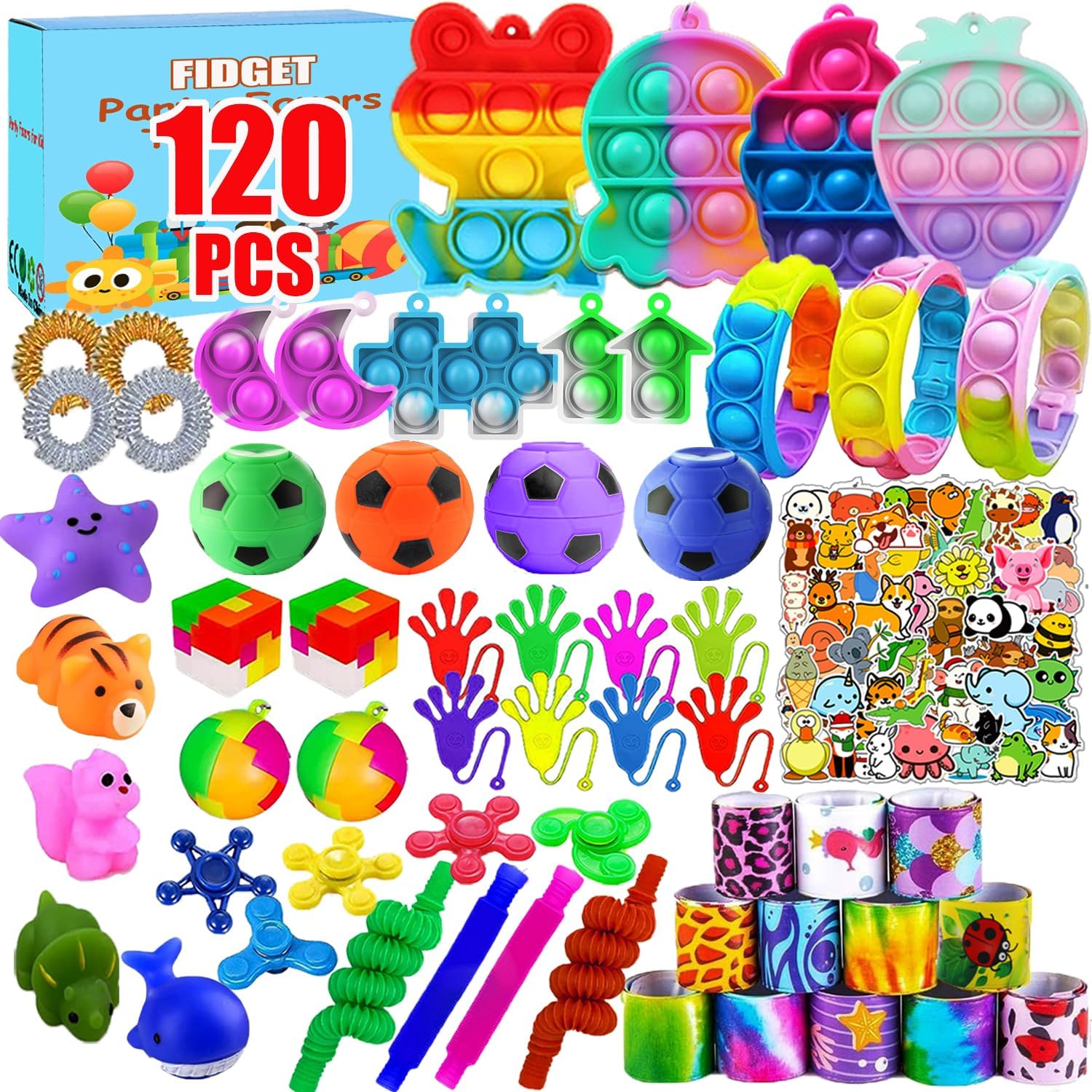 120 Pcs Fidget Toys Party Favors for Kids, Stress Relief Sensory Toys for Anxiety Autism ADHD, Treasure Box Toys for Classroom Prizes, Goodie Bag Stuffers Pinata Fillers - Image 2