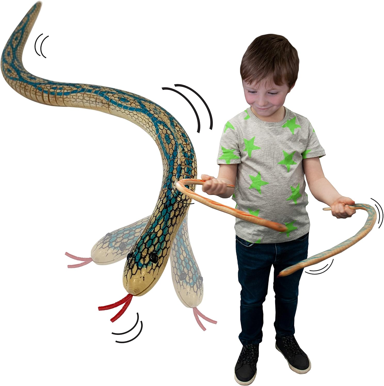 Wooden Wiggle Snakes from Deluxebase. Flexible Wooden Rattlesnake with Swaying Movement, Classic Novelty Toy for Kids, Fidget Toys and Retro Party Favors. - Image 2