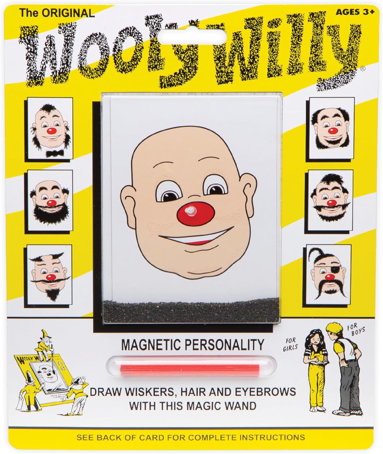 Original Wooly Willy, Magnetic Personalities – Drawing Kit, Arts and Crafts, Fidget Toys for Kids, Draw on Wooly’s Face, Portable, Easy to Use, Zero Mess Drawing, Screen-Free Toys, Ages 3+ - Image 2