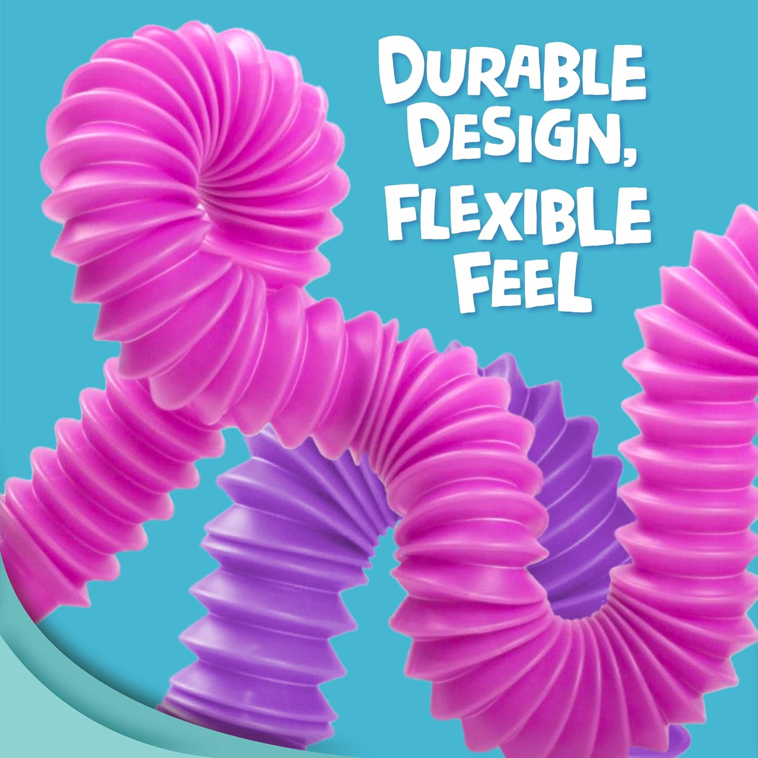 BUNMO Pop Tubes – Large 4-Pack Sensory & Fidget Tubes for Kids 3+ | Stretch, Connect & Pop | Creative STEM Play & Fine-Motor Practice | Vibrant Colors | Non-Mouthable Toy - Image 8
