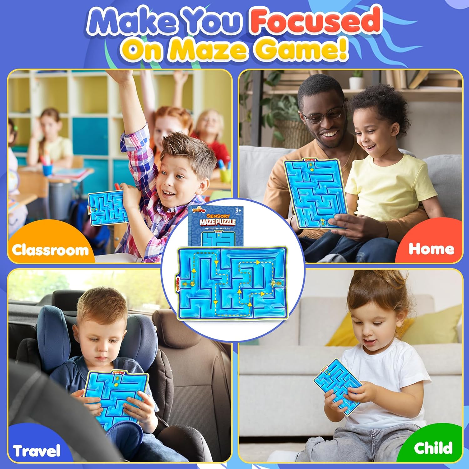 Sensory Toys Fidget Marble Maze - Gel Filled Sensory Items for Kids Children Teens Autism | Tactile Autistic Calming Toys for Preschool Classroom | Gifts Prizes for Kids Classroom - Image 5