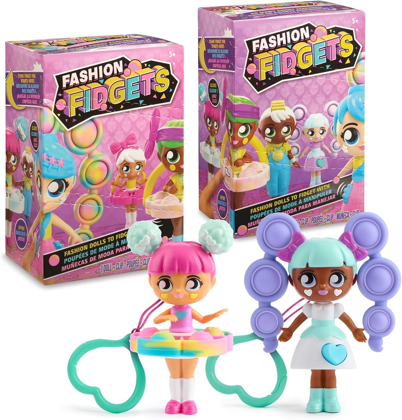 Fashion Fidgets Sensory Toy Dolls – Push Pop Fidget Toy Pack of 2 – Anxiety and Stress Relief for Kids - Image 2