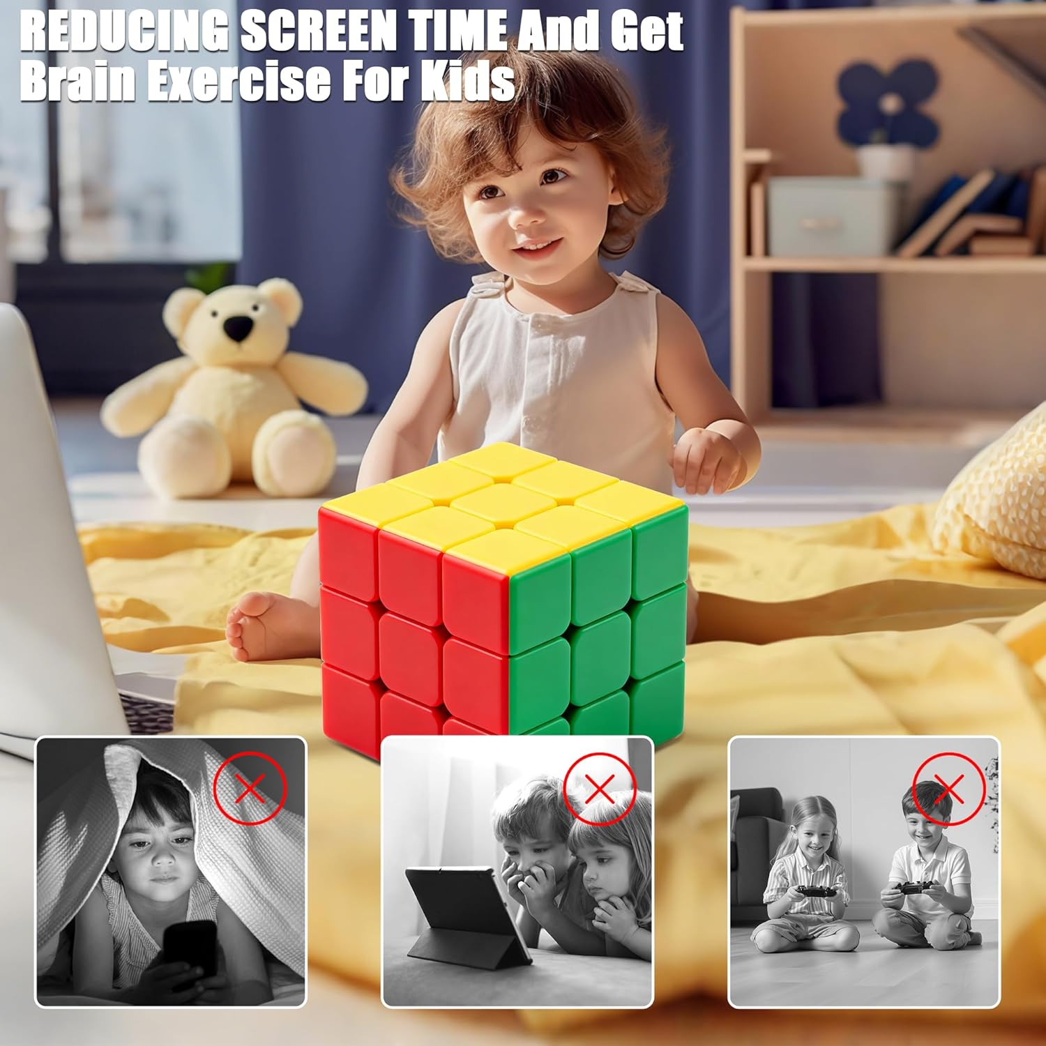 Giant Magic Cube, 18CM Big 3x3 Speed Cube Color-Matching 3D Sensory Puzzle Box Super Large Birthday Christmas Stocking Stuffers Gift for Kids Adults Fidget Toy Brain Teasers Cubing Classroom Speed Toy - Image 5
