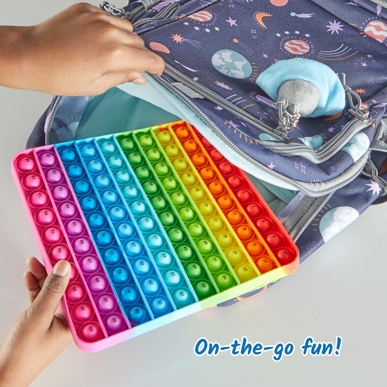 hand2mind Hundred Board Sensory Bubble Popper, Pop Fidget Toys for Kids, Multiplication Board, Math Manipulatives Kindergarten, Fine Motor Toys, Fidgets for Classroom, Calm Down Corner Supplies - Image 8