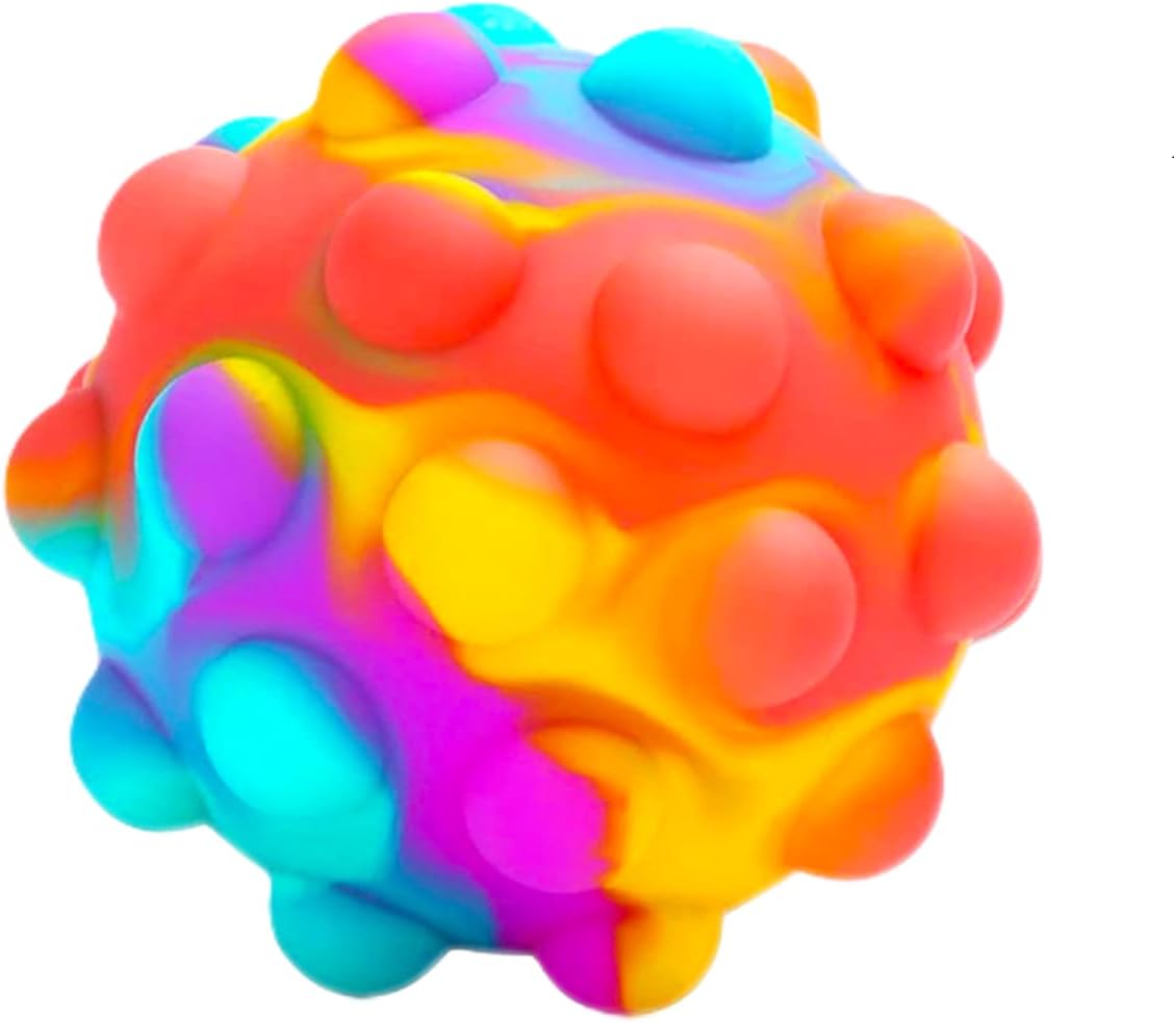 RadBizz Push Pop Bubble Fidget Sensory Toy Ball - for Autism, Stress, Anxiety - Kids and Adults (Multicolor Ball) - Image 2