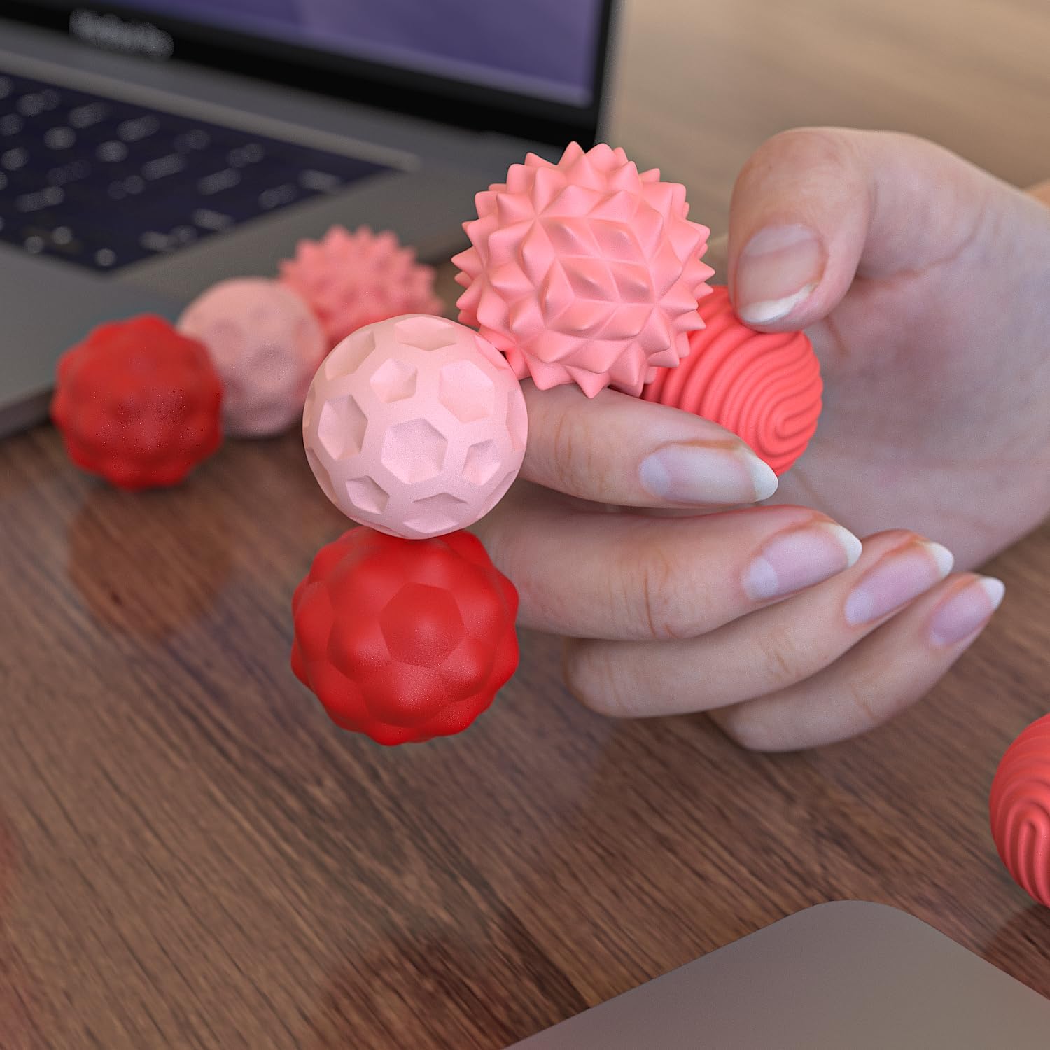 Magnetic Sensory Fidget Ball Toy Silicone-Coated Stress Relief Balls Ideal for Adults Teens Relieve Stress Boost Focus (Pink) - Image 8