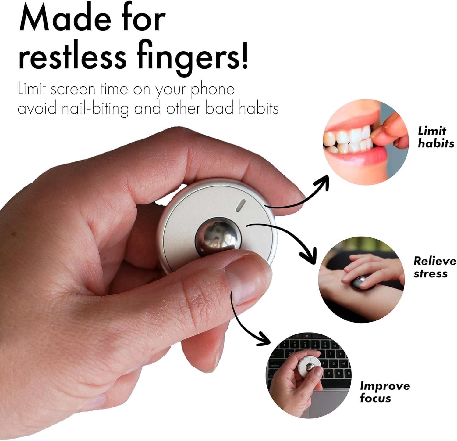 ONO Scroller - Handheld Fidget Toy for Adults | Help Relieve Stress, Anxiety, Tension | Promotes Focus, Clarity | Compact, Portable Design | Aluminum Grey - Image 8