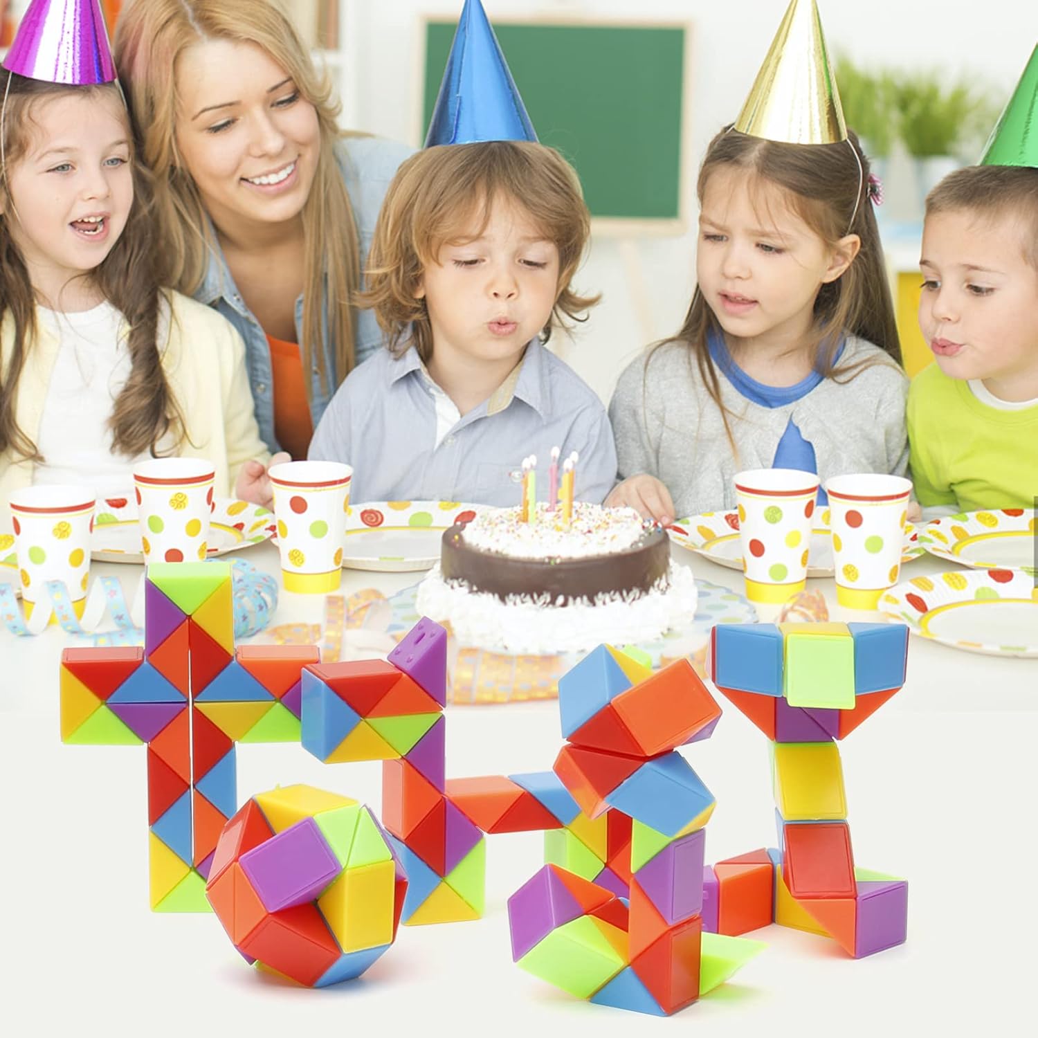 Ganowo 30pcs Party Favors, Fidget Snake Cube Mini Twist Puzzle Party Favors for kids 4-8-12 ,Goodies Bag Filler, Stuffer, Prizes, Classroom , Birthday Gift- Valentines Students Gifts for Kid.teens - Image 7