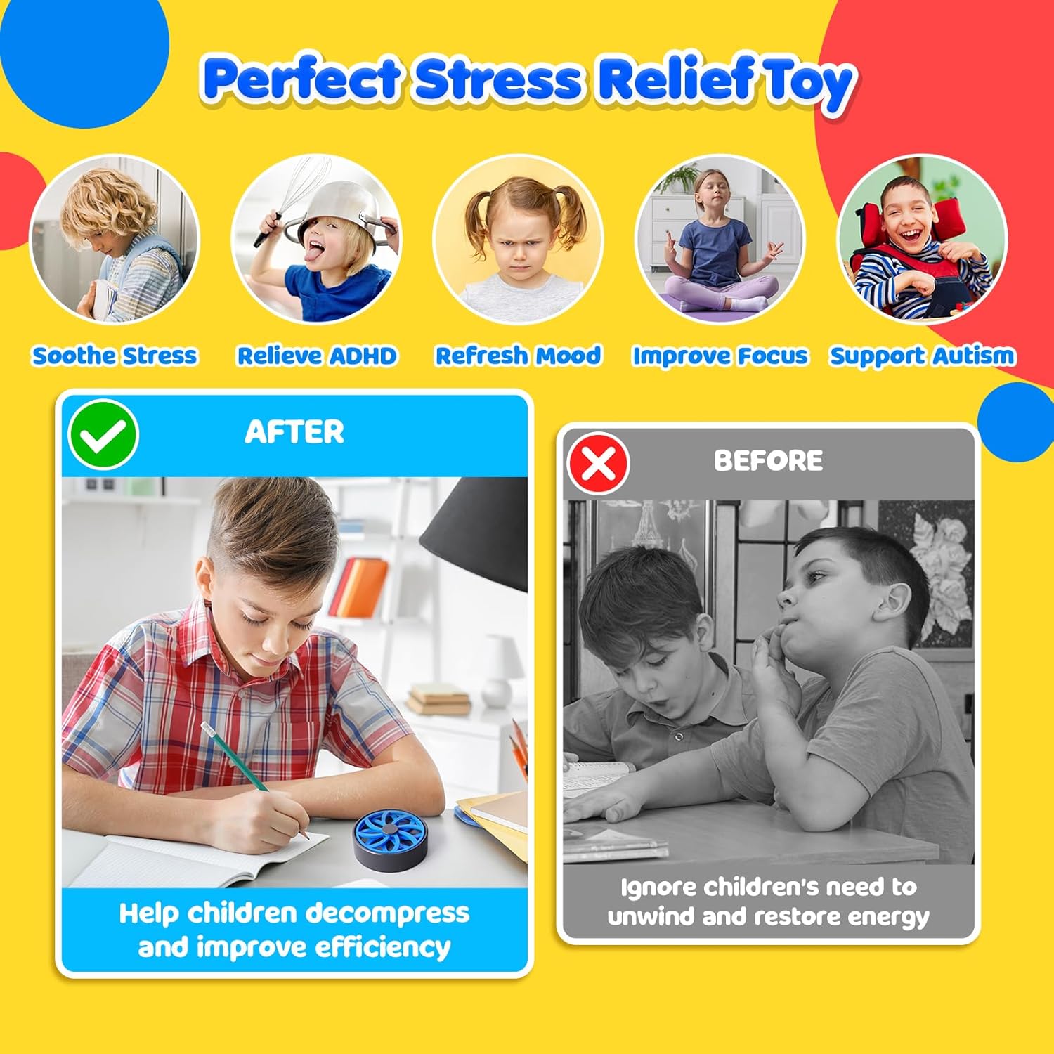 Sensory Fidget Toys for Kids & Adults: 3D Printed Novetly Visual Sensory Toys with Roller - Stress Relief Fidget Tools for Kids with Autism - Calming Desk Toys for Office Classroom Student - Image 4
