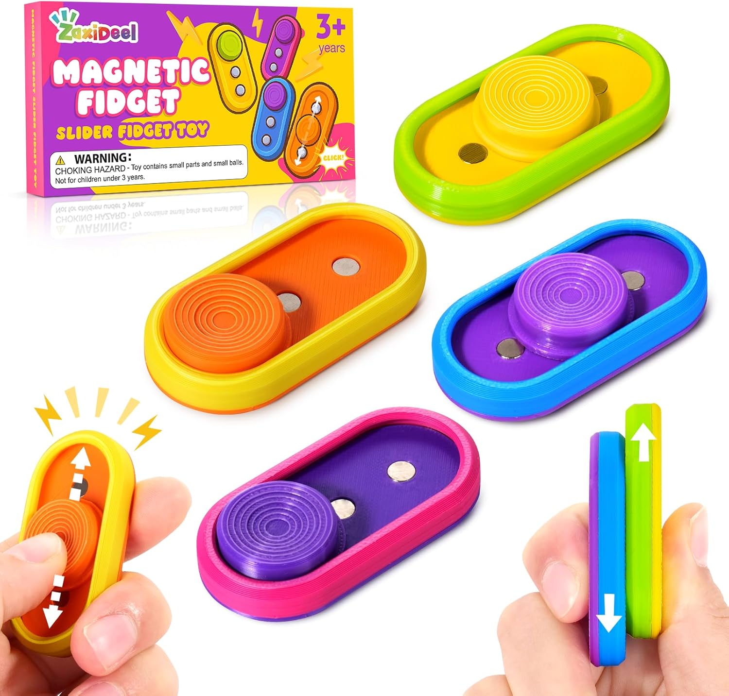 Sensory Fidget Toys Kids Adults: 3D Printed Magnetic Slider for Stress Relief- Sensory Fidget Toys for Autism Claming - Fun Small Fidgets for Adults Office Desk - Travel Essential Classroom Must Have - Image 2