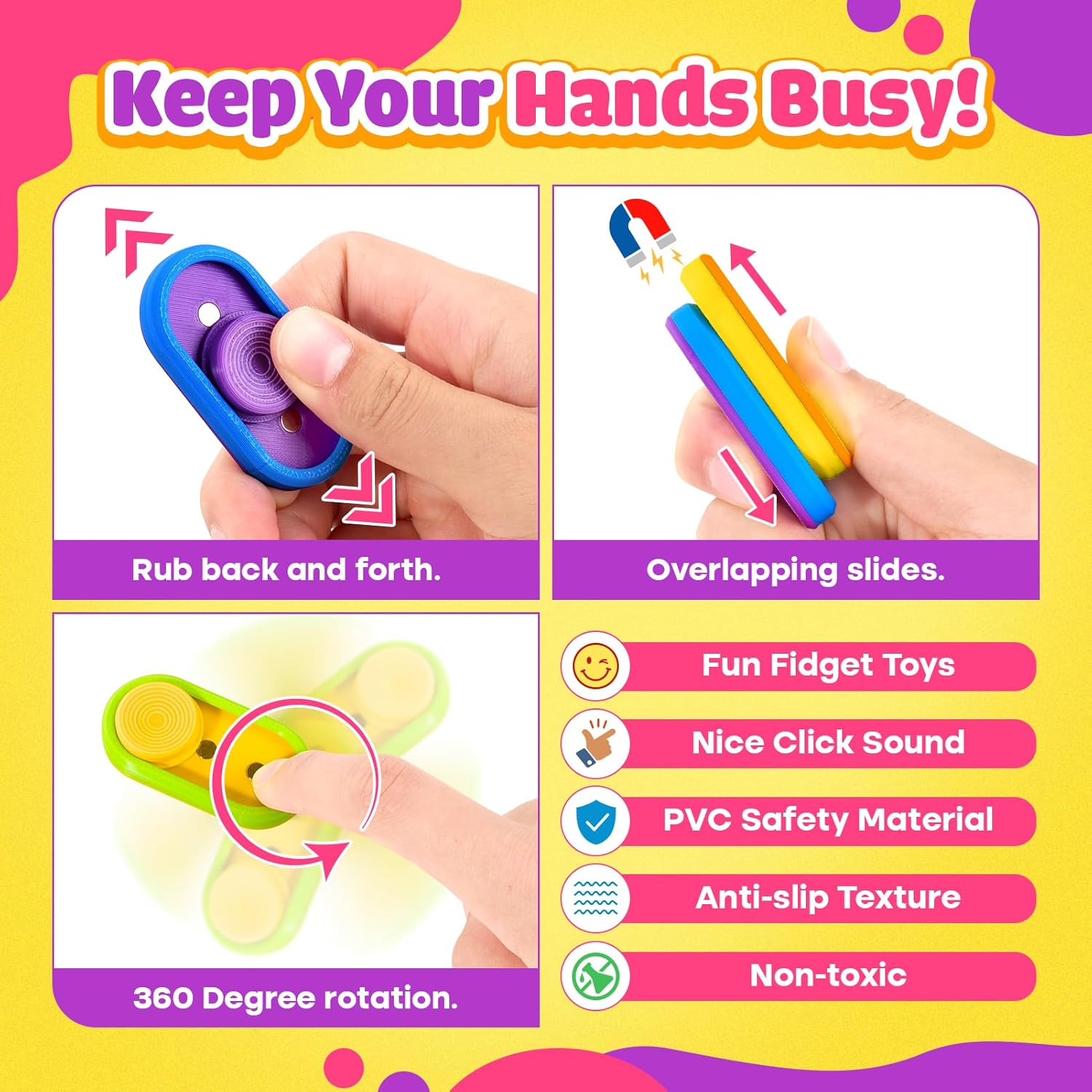 Sensory Fidget Toys Kids Adults: 3D Printed Magnetic Slider for Stress Relief- Sensory Fidget Toys for Autism Claming - Fun Small Fidgets for Adults Office Desk - Travel Essential Classroom Must Have - Image 3