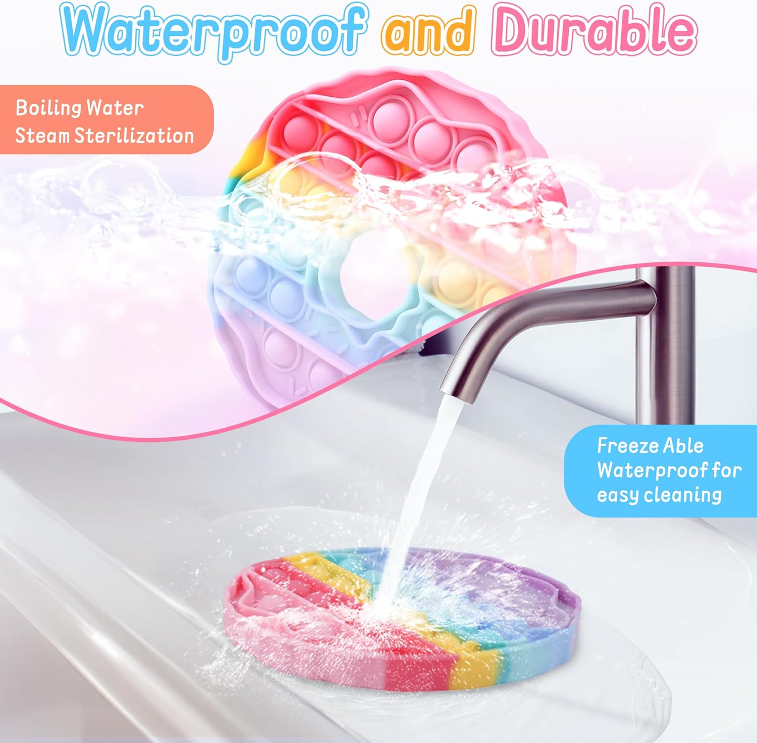 Bubble Fidget Sensory Toys,Cute Donut Push Silicone Squeeze Toy for Autism Anxiety Stress Relief Birthday Party Travel Office Classroom Gifts for Kids Girl Boy Adults - Image 8