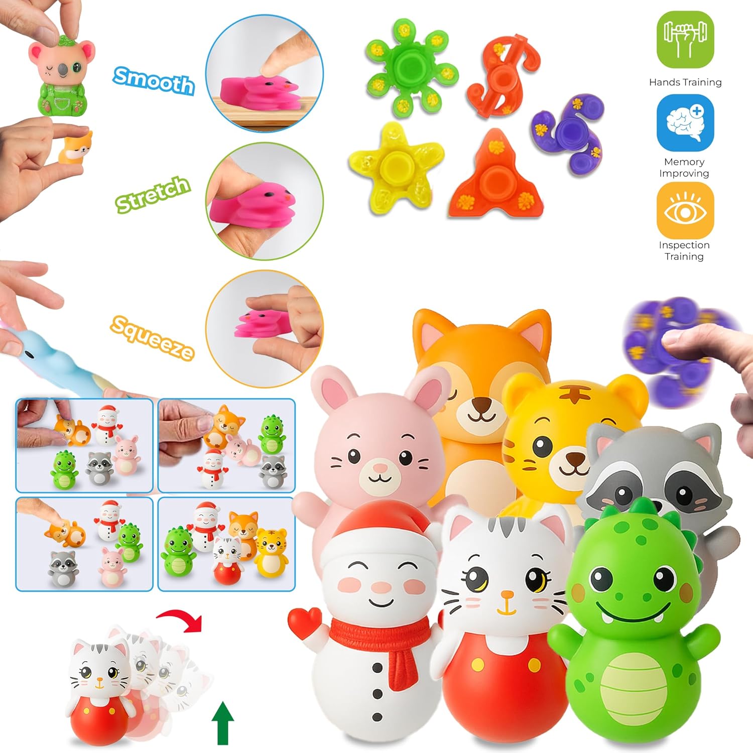 125 Pcs Party Favors Fidget Toys Pack, Randomly Selected Pop Sensory Set Gifts Stickers for Kids Adults Boy Girl Stocking Stuffers Autistic Bulk Goodie Bag Filler Treasure Box Classroom Prizes School - Image 4