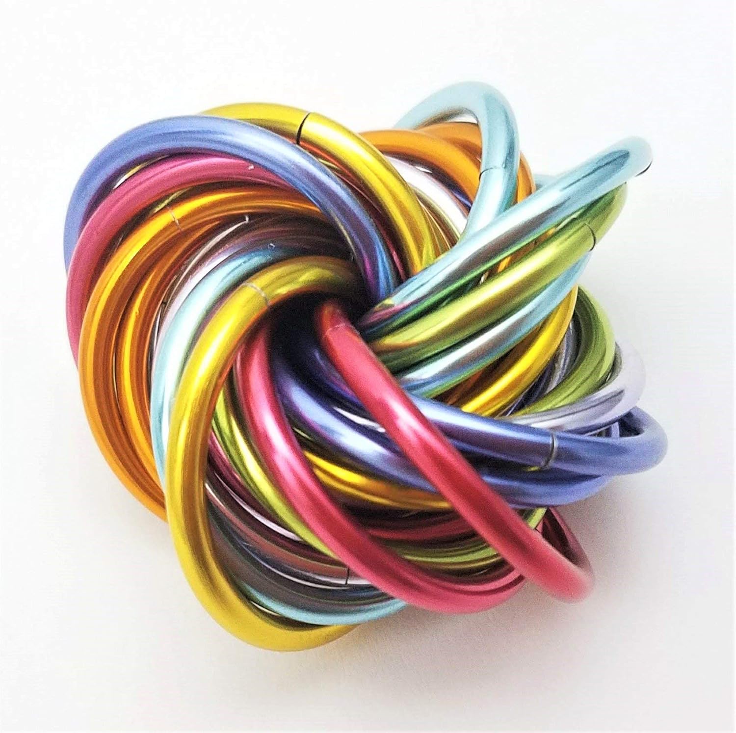 Möbii Fidget Ball (MultiColor): Quiet Mobius ADHD Anxiety Stim Stress Relief Toy Tool for Home Travel Office or Desk (Medium, Full, Pastel Rainbow) - Image 3