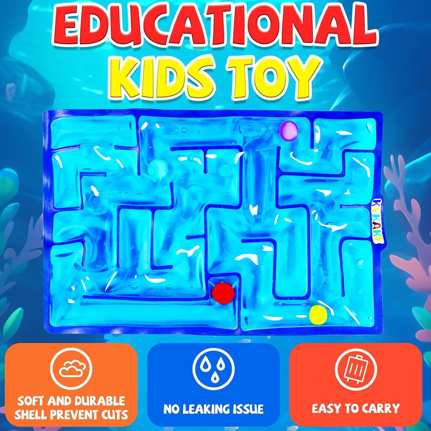 Sensory Maze Fidget, Sensory Toys Fidget Marble Maze Gel Filled Squishy Toy for Kids Adults Autism Stress Anxiety Relief Toys with Filled Goo for Calming Classroom Easter Basket Stuffers for Kids - Image 6