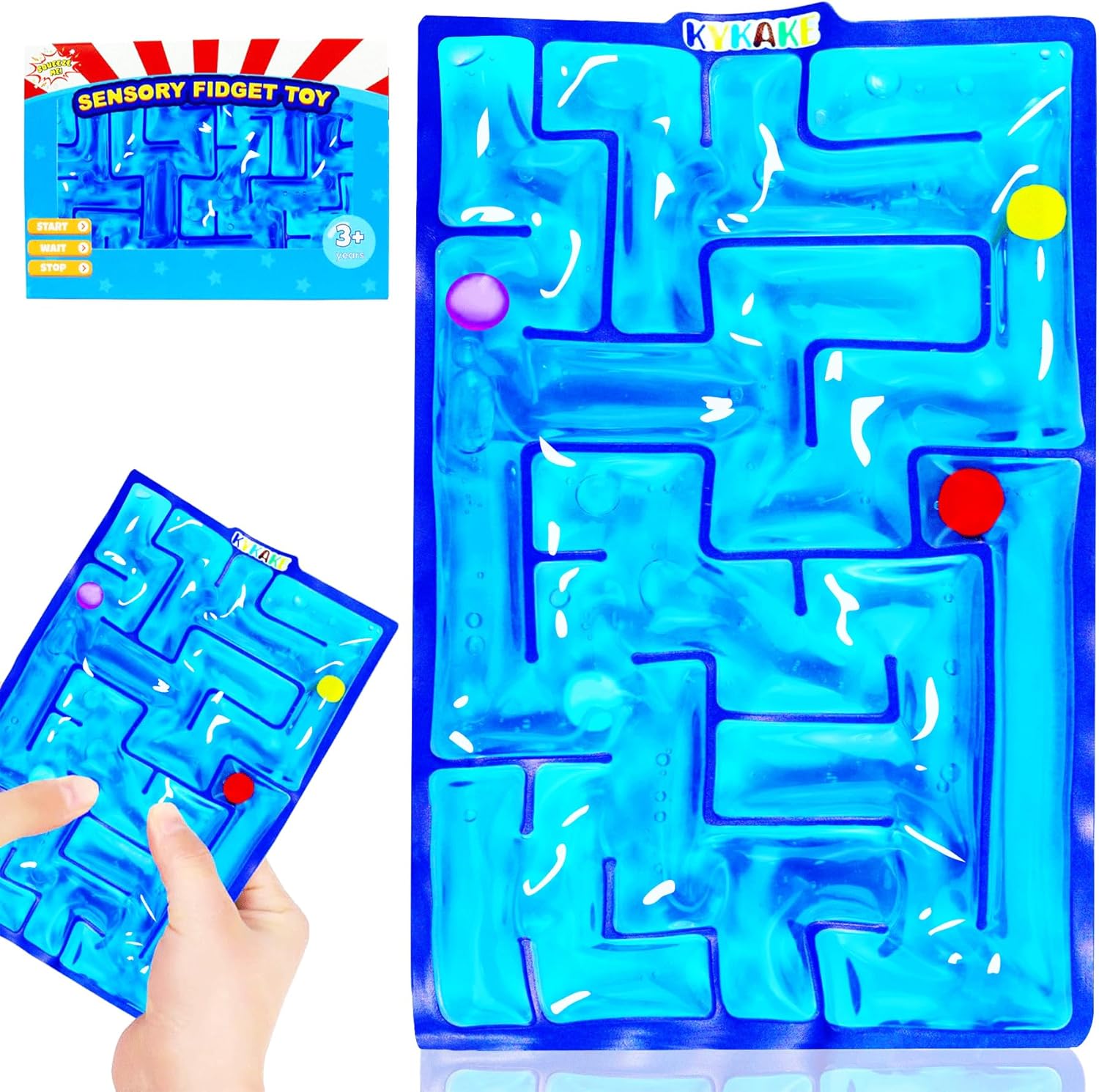 Sensory Maze Fidget, Sensory Toys Fidget Marble Maze Gel Filled Squishy Toy for Kids Adults Autism Stress Anxiety Relief Toys with Filled Goo for Calming Classroom Easter Basket Stuffers for Kids - Image 2